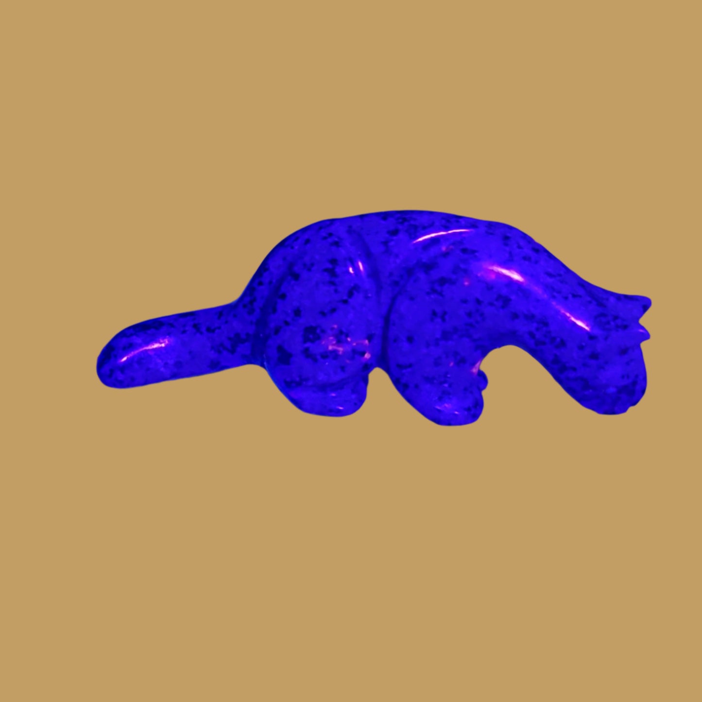Amazing Yooperlite "Glow in the Dark" Mountain Lion Zuni Fetish