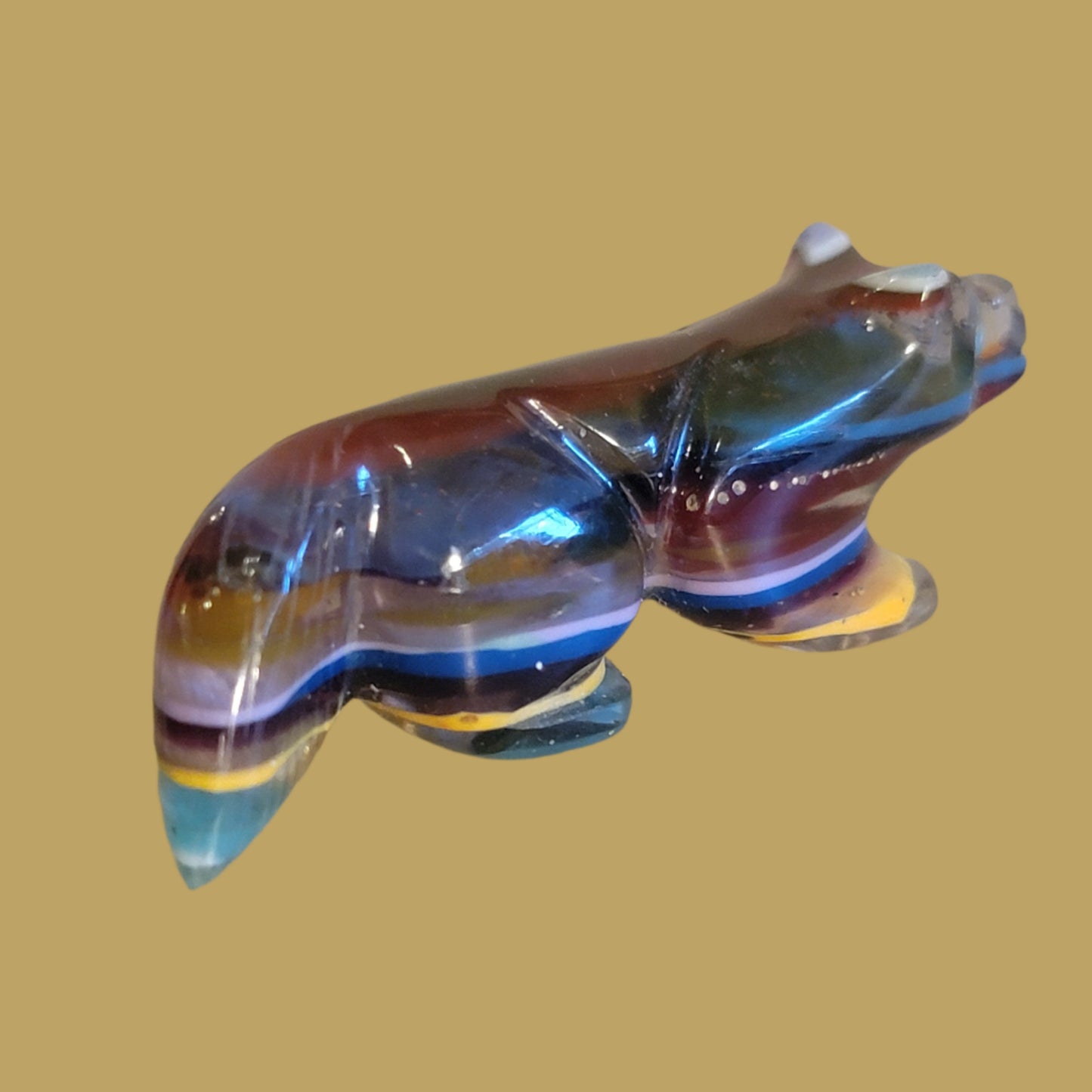 Surfite Prowling Wolf Zuni Fetish