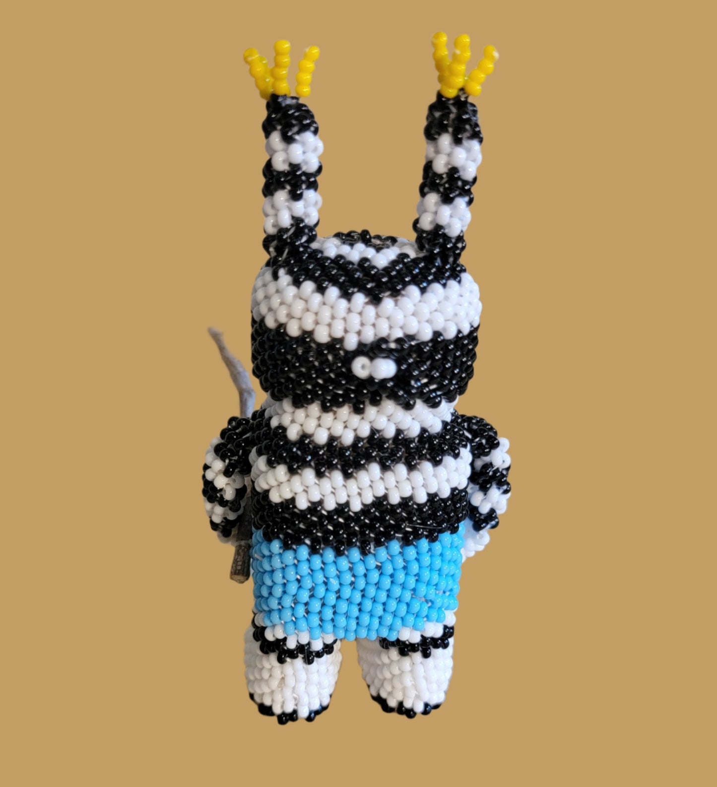 Fully Beaded Hopi Hano Clown Kachina Fisherman Indian Beadwork