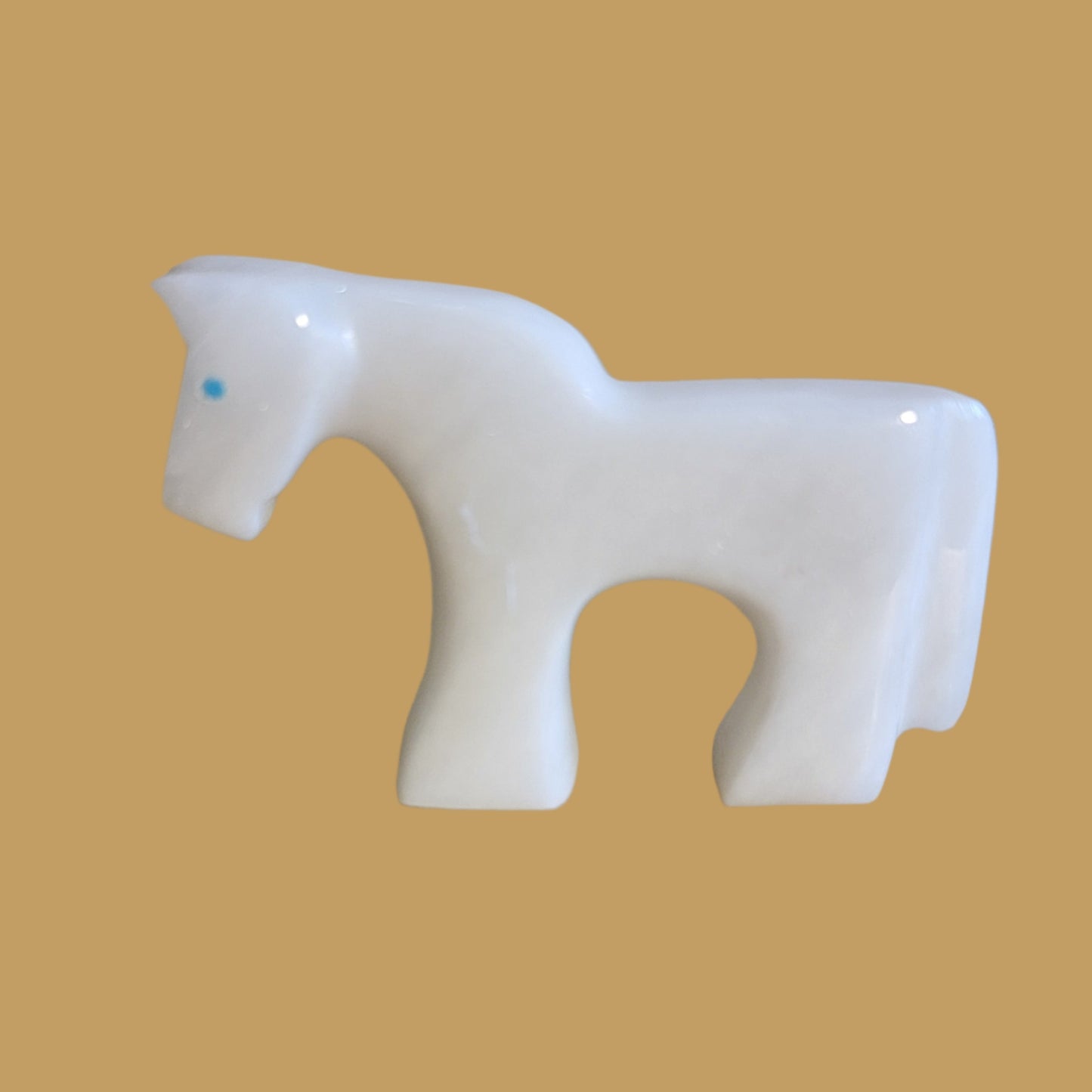 Healing Horse w/Colorful Heartline Zuni Fetish