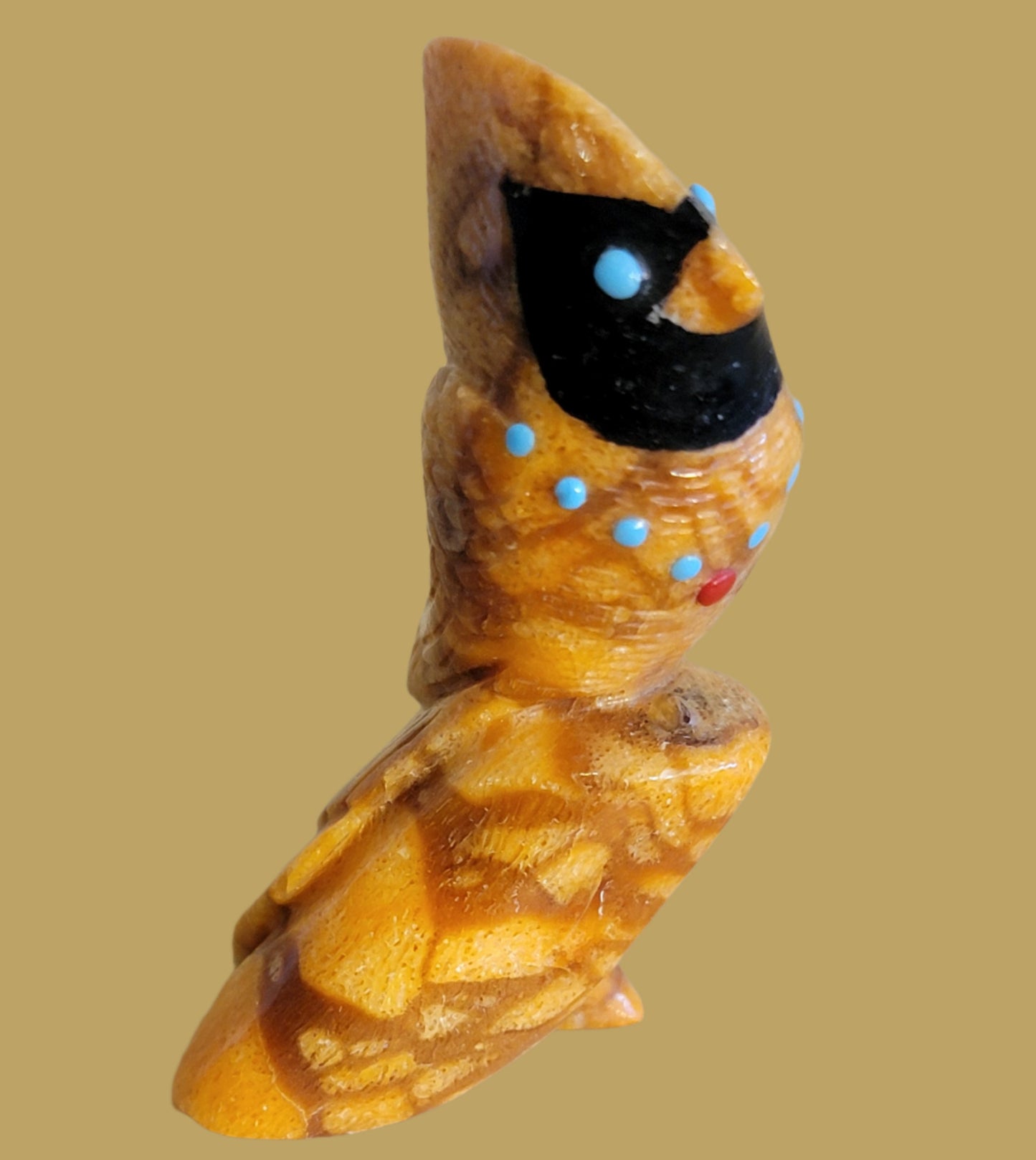 South African Archean Butterstone Cardinal w/ Necklace Zuni Fetish