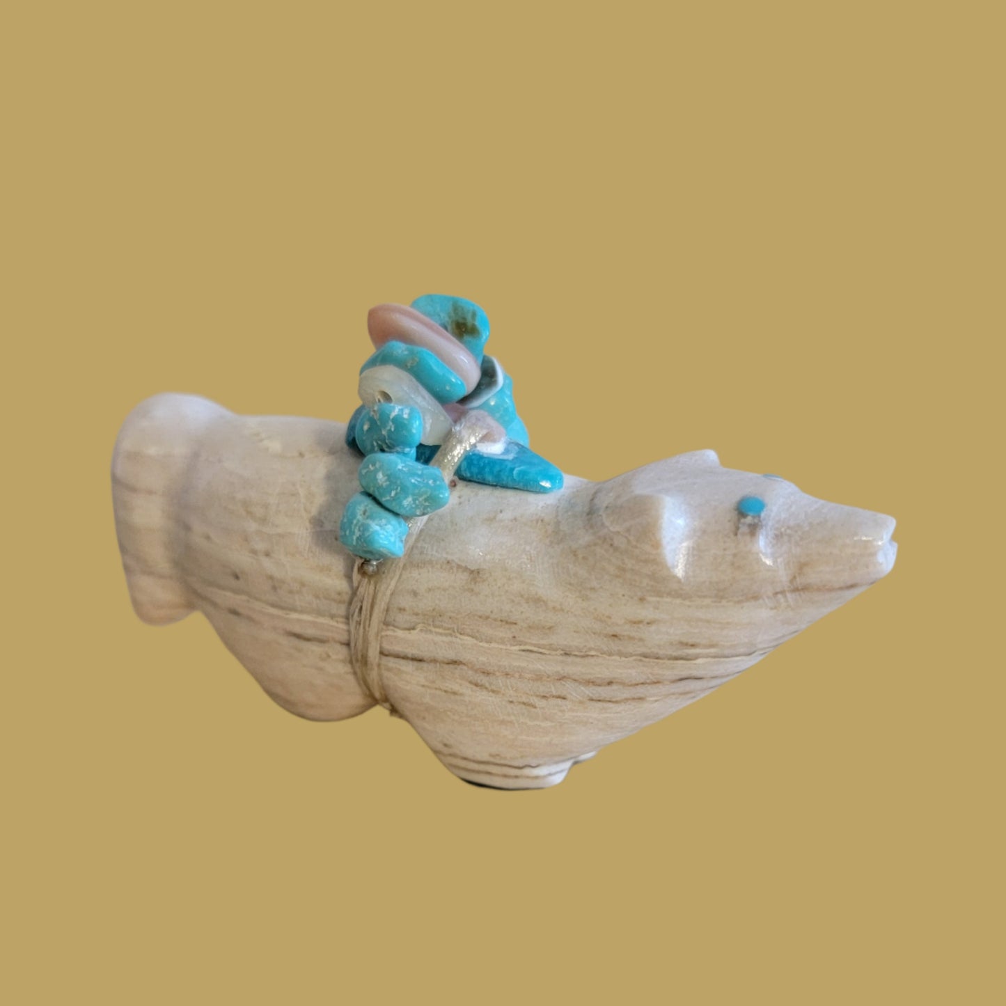 Wolf w/ Fancy Full Bundle Zuni Fetish