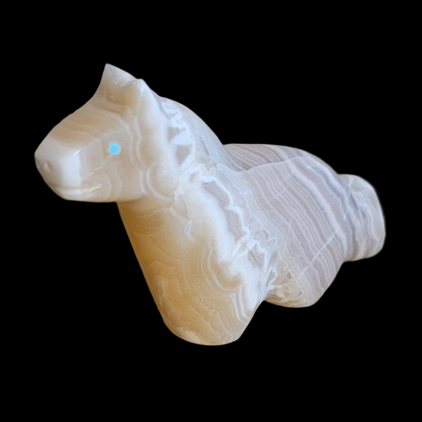 Blonde Onyx Healing Horse Zuni Fetish