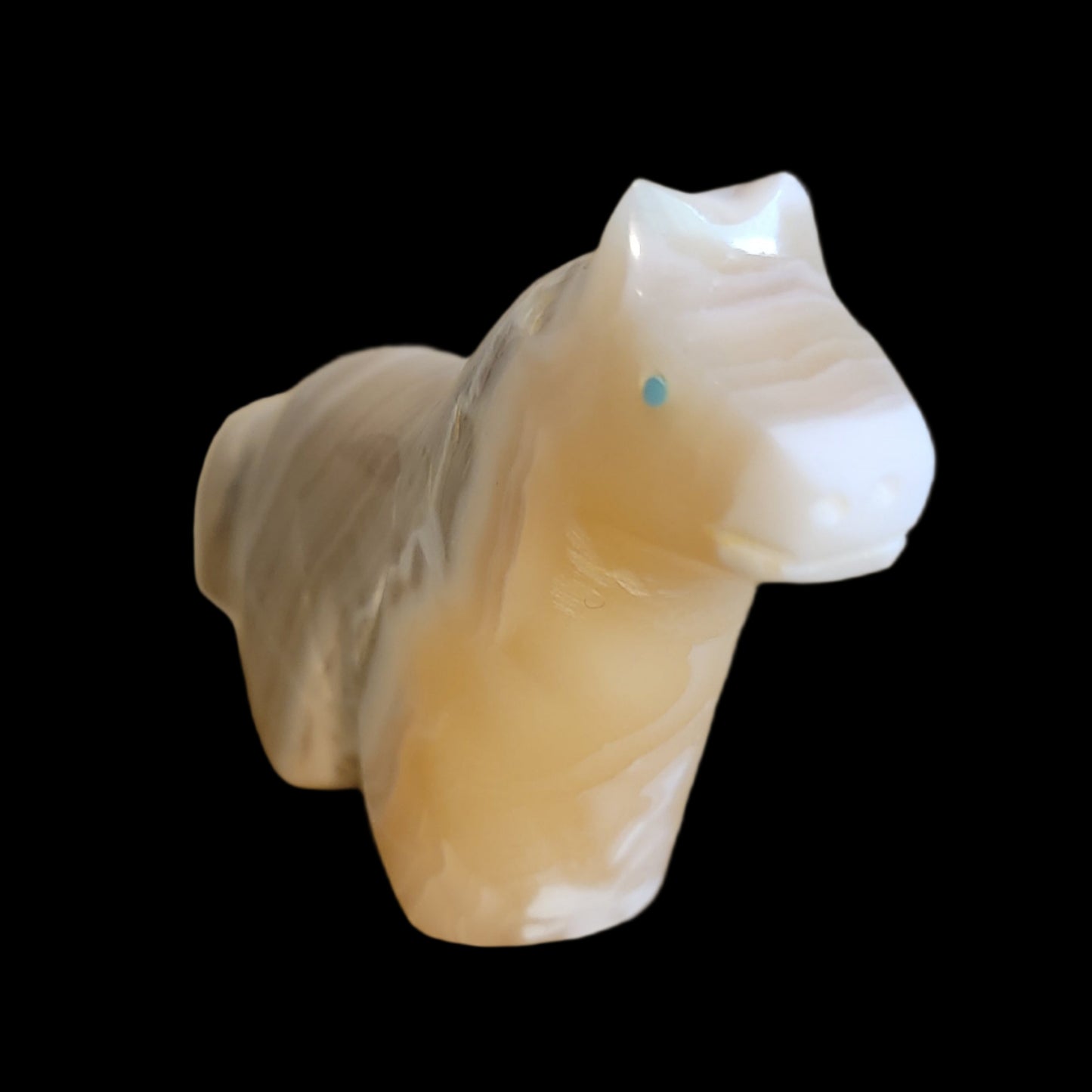Blonde Onyx Healing Horse Zuni Fetish