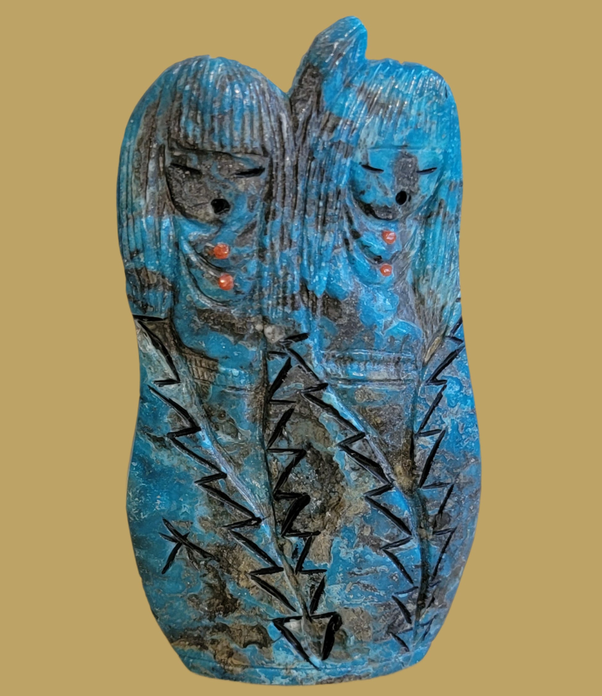 Quadruple Turquoise Zuni Maidens/Corn Maidens Zuni Fetish