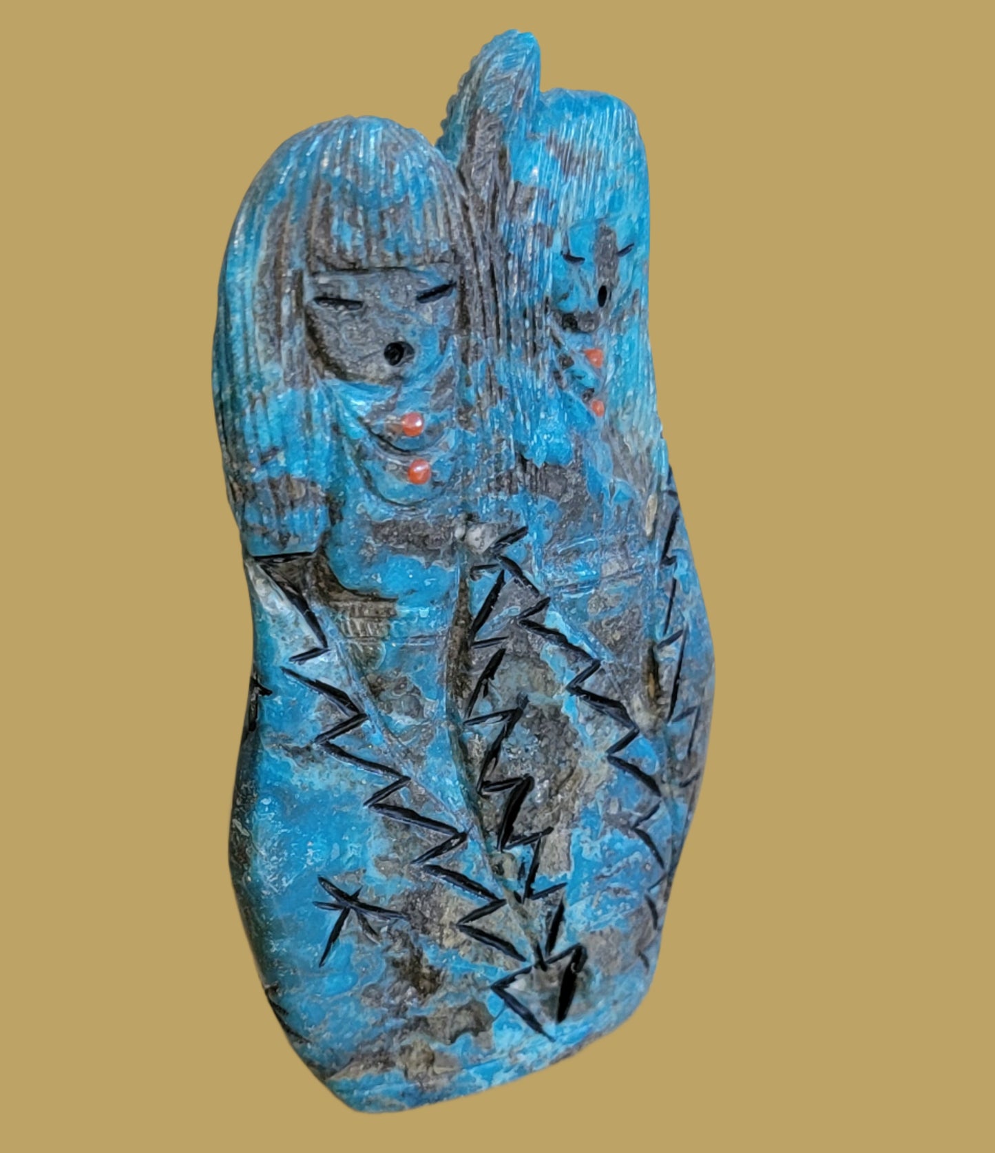 Quadruple Turquoise Zuni Maidens/Corn Maidens Zuni Fetish