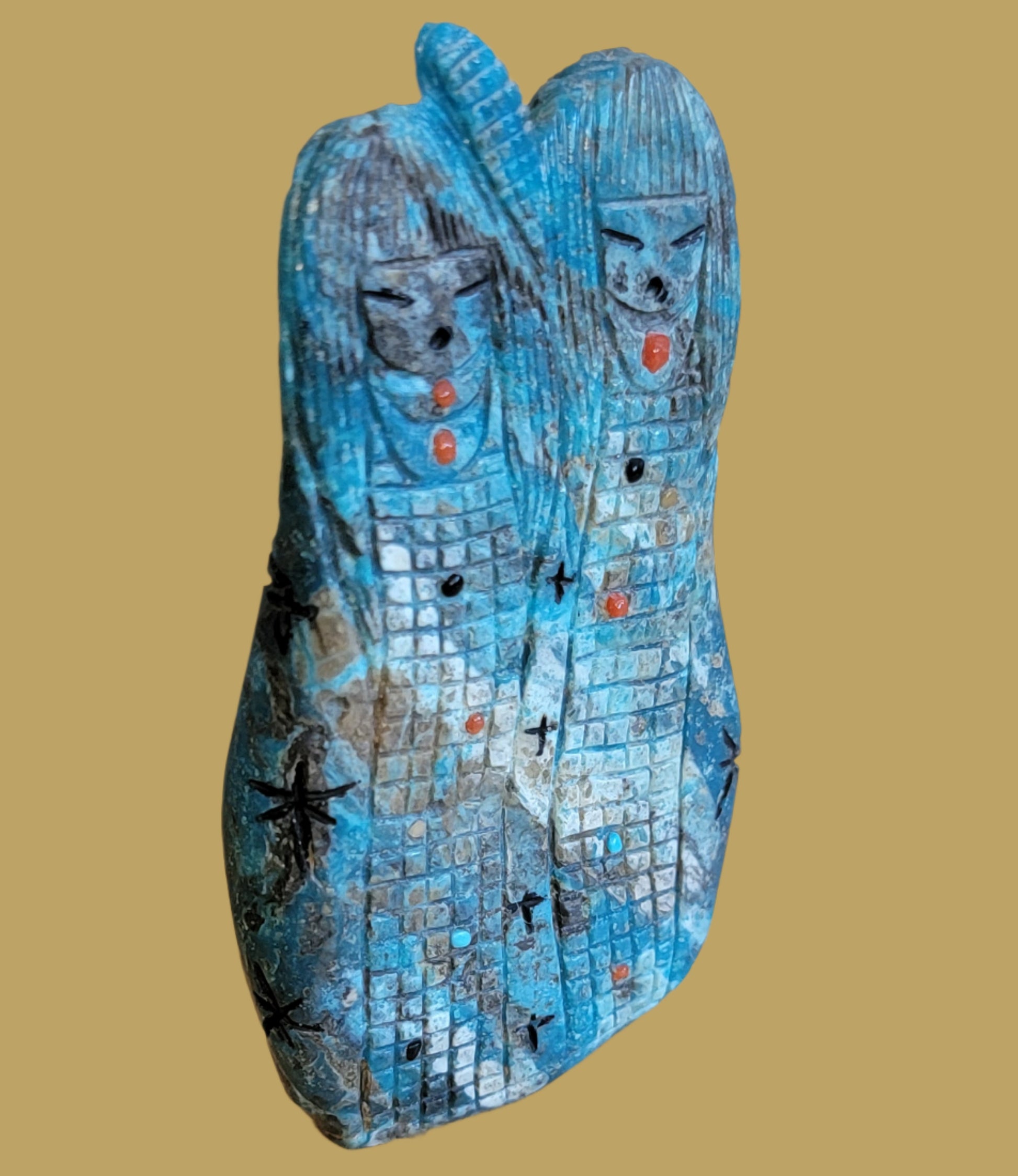 Quadruple Turquoise Zuni Maidens/Corn Maidens Zuni Fetish