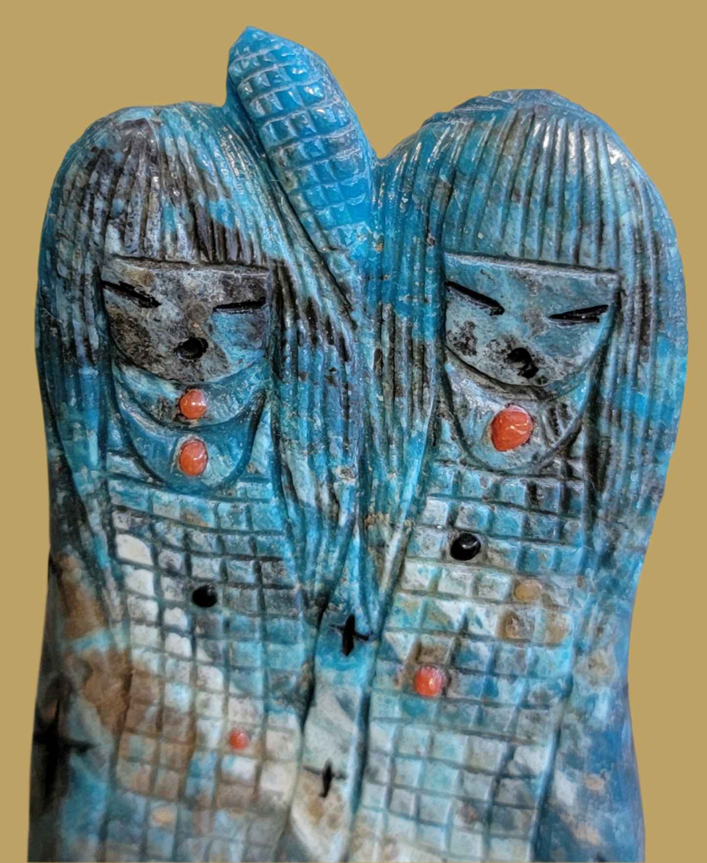 Quadruple Turquoise Zuni Maidens/Corn Maidens Zuni Fetish