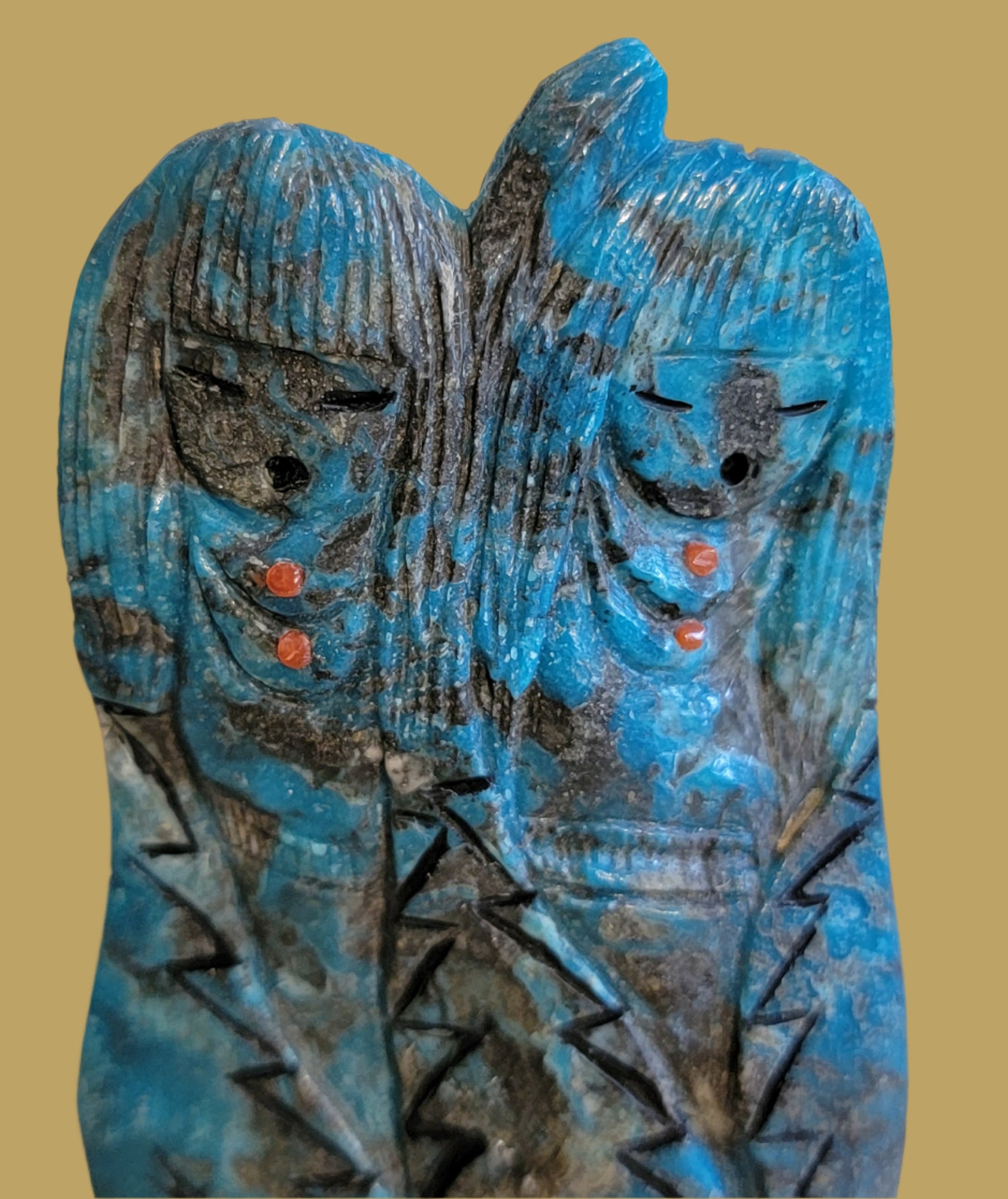 Quadruple Turquoise Zuni Maidens/Corn Maidens Zuni Fetish