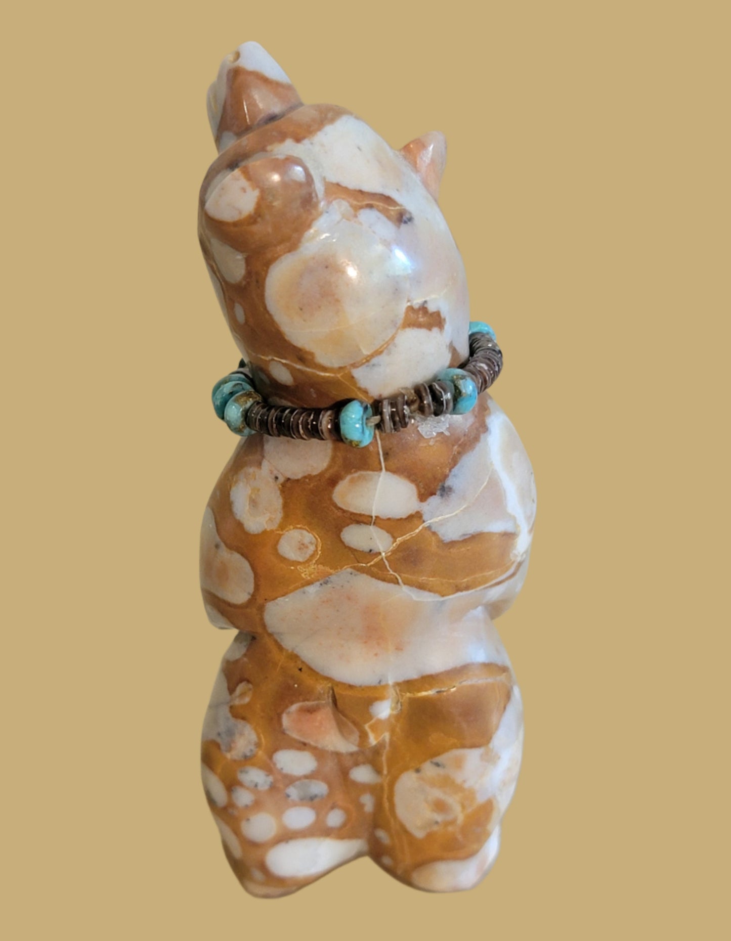 Fancy Tijillite Bear w/Sterling Silver Necklace Zuni Fetish
