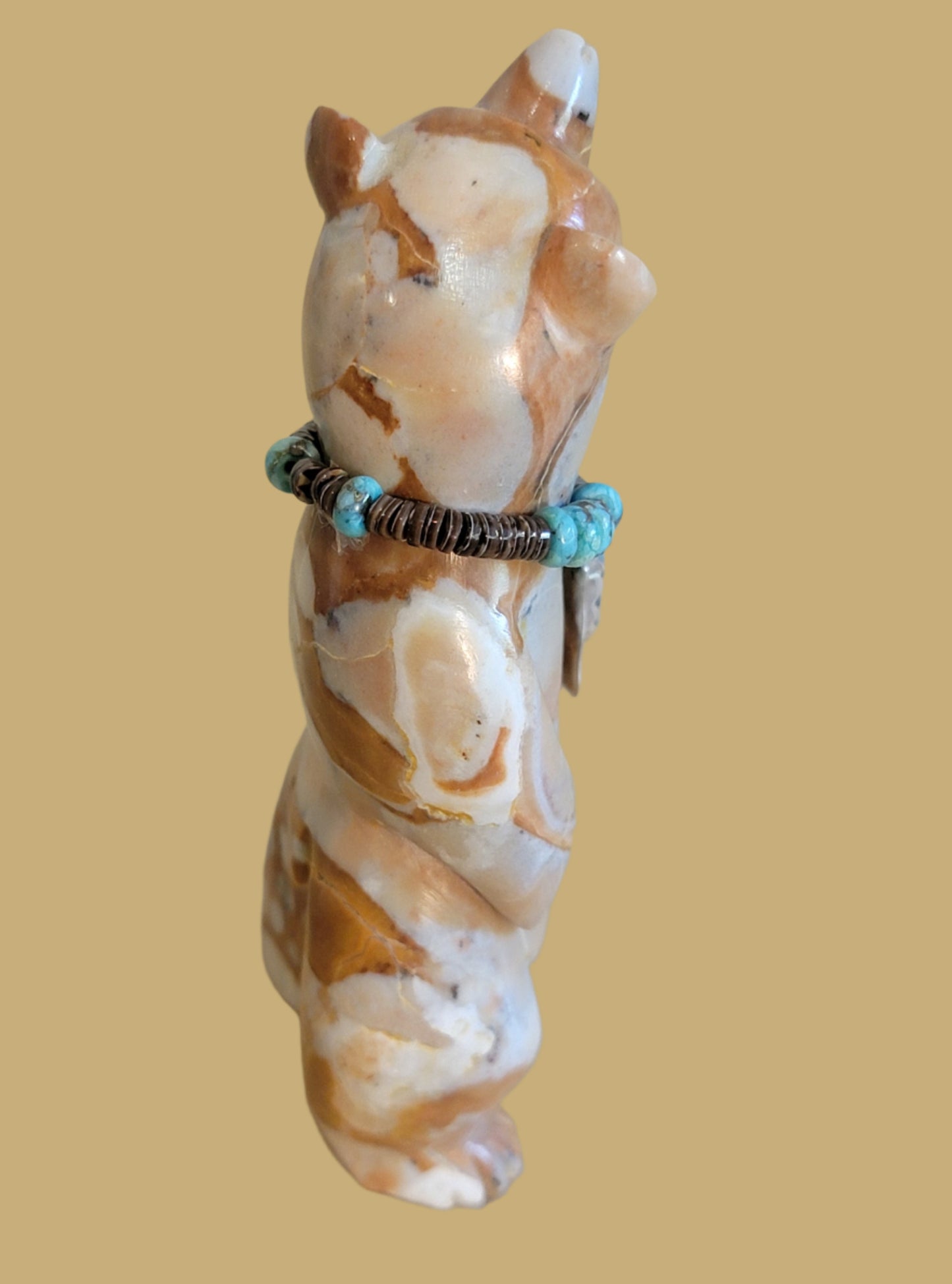 Fancy Tijillite Bear w/Sterling Silver Necklace Zuni Fetish