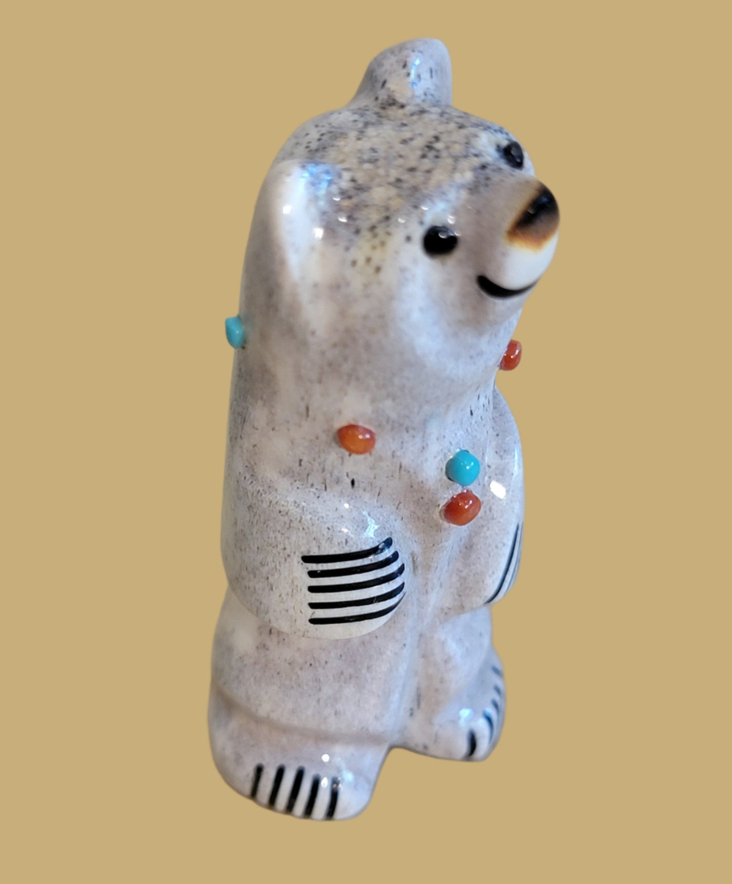 Burnished Antler Cutie Pie Bear Zuni Fetish