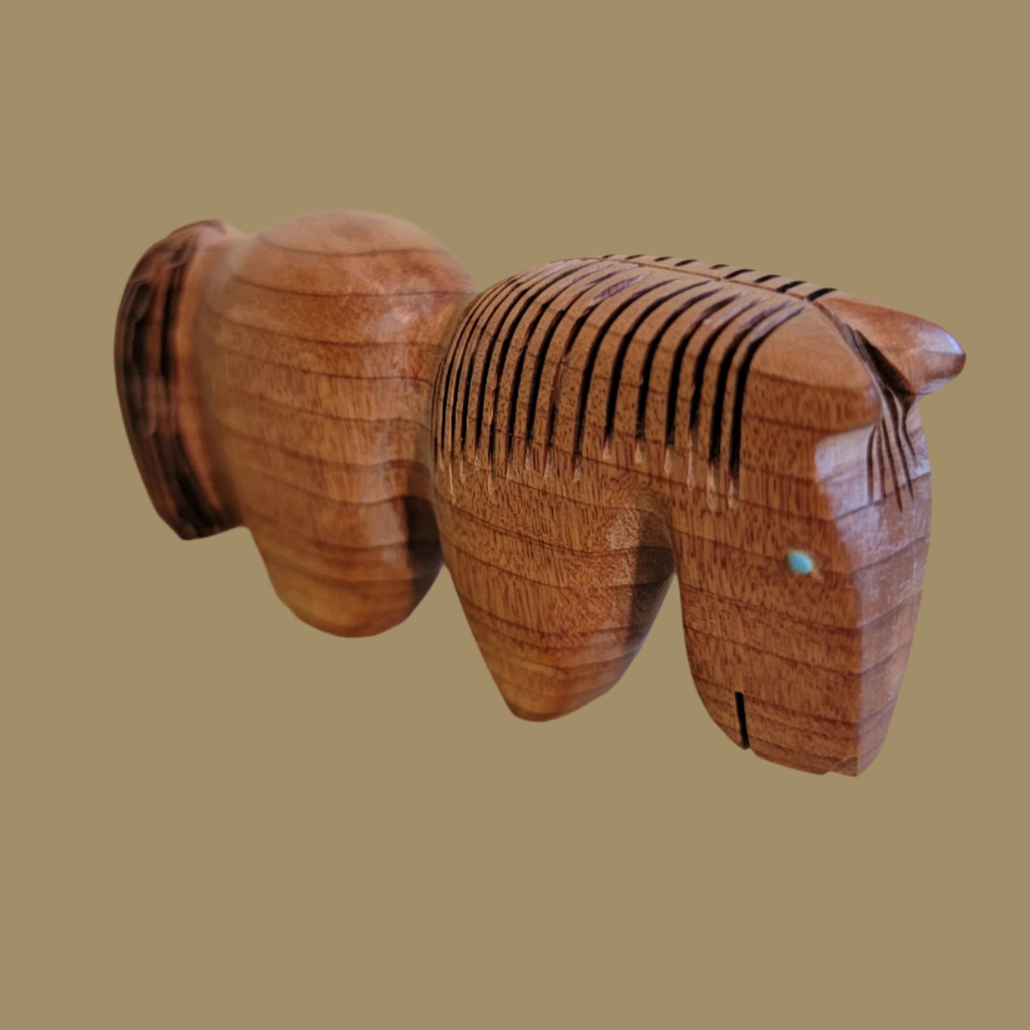 Cedar and Wood Burned Healing Horse Zuni Fetish