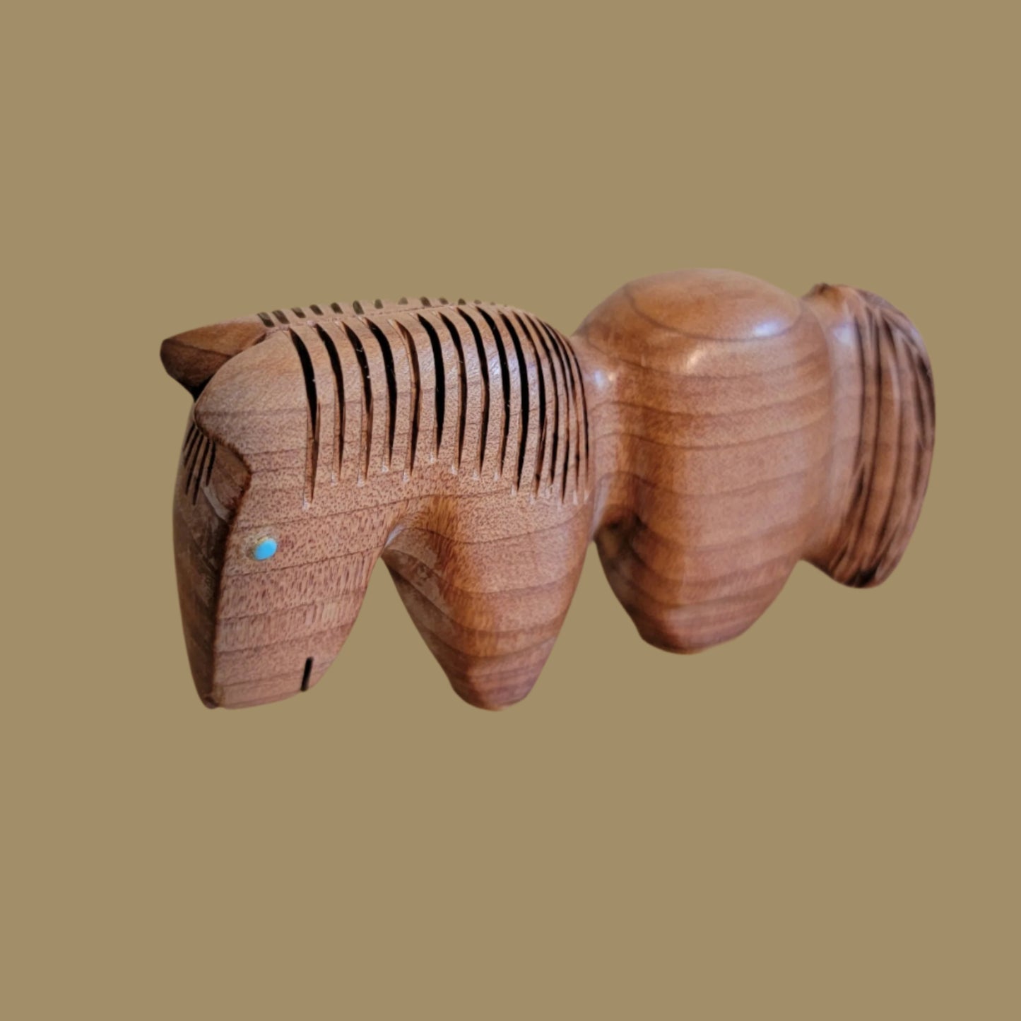 Cedar and Wood Burned Healing Horse Zuni Fetish