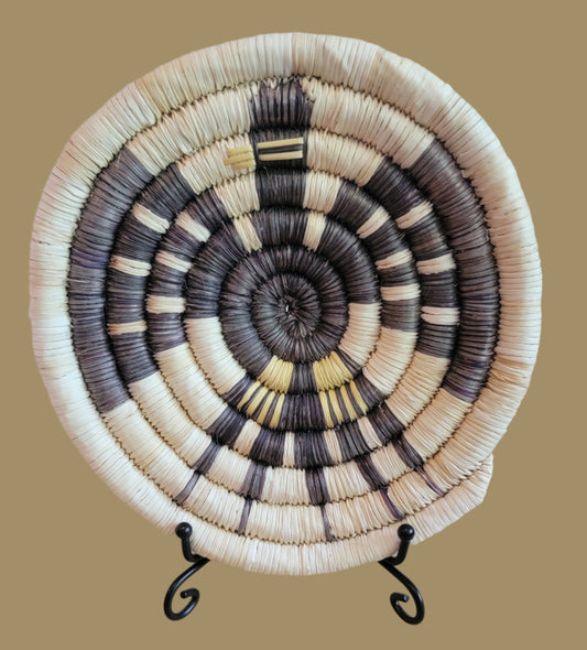 Coiled Hopi Eagle Plaque Indian Basket