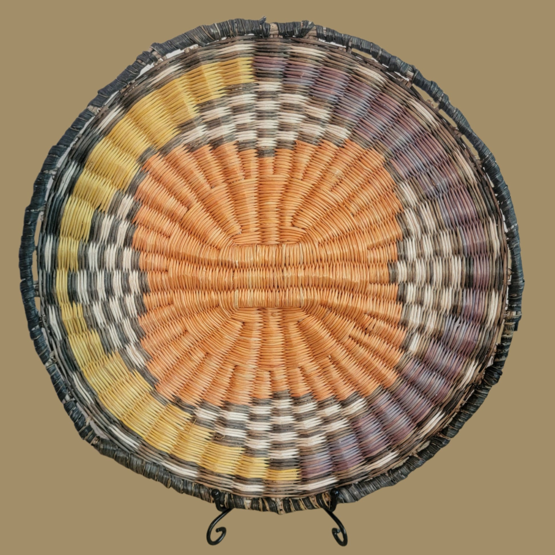 Vintage Third Mesa Hopi Wicker Plaque Indian Basket