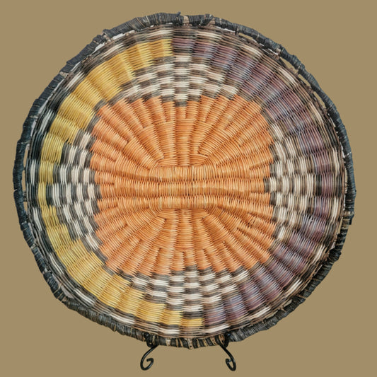 Vintage Third Mesa Hopi Wicker Plaque Indian Basket