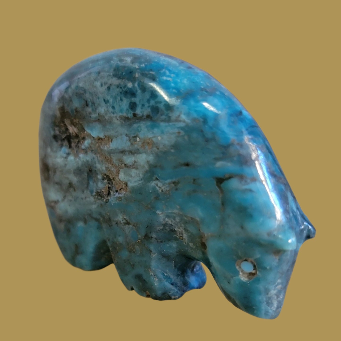 Chrysocolla Medicine Bear Zuni Fetish