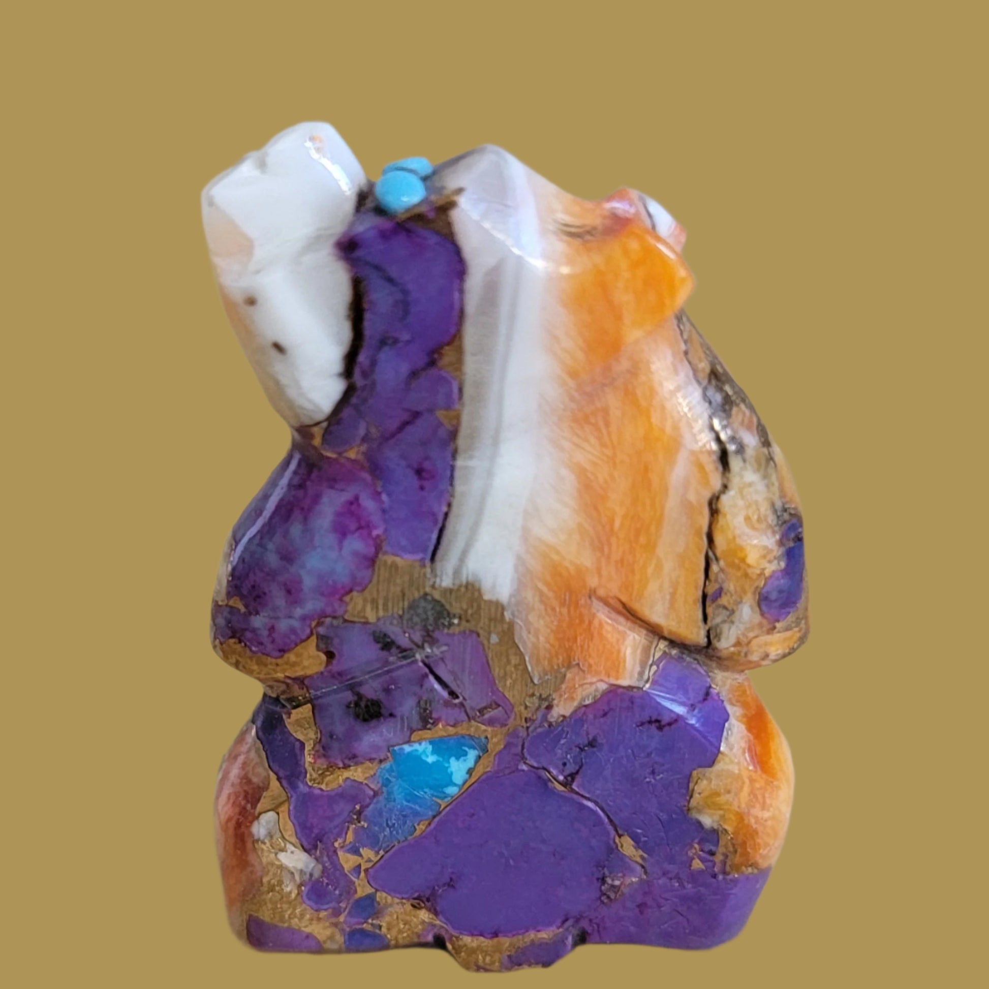 Colorful Composite Standing Bear Zuni Fetish