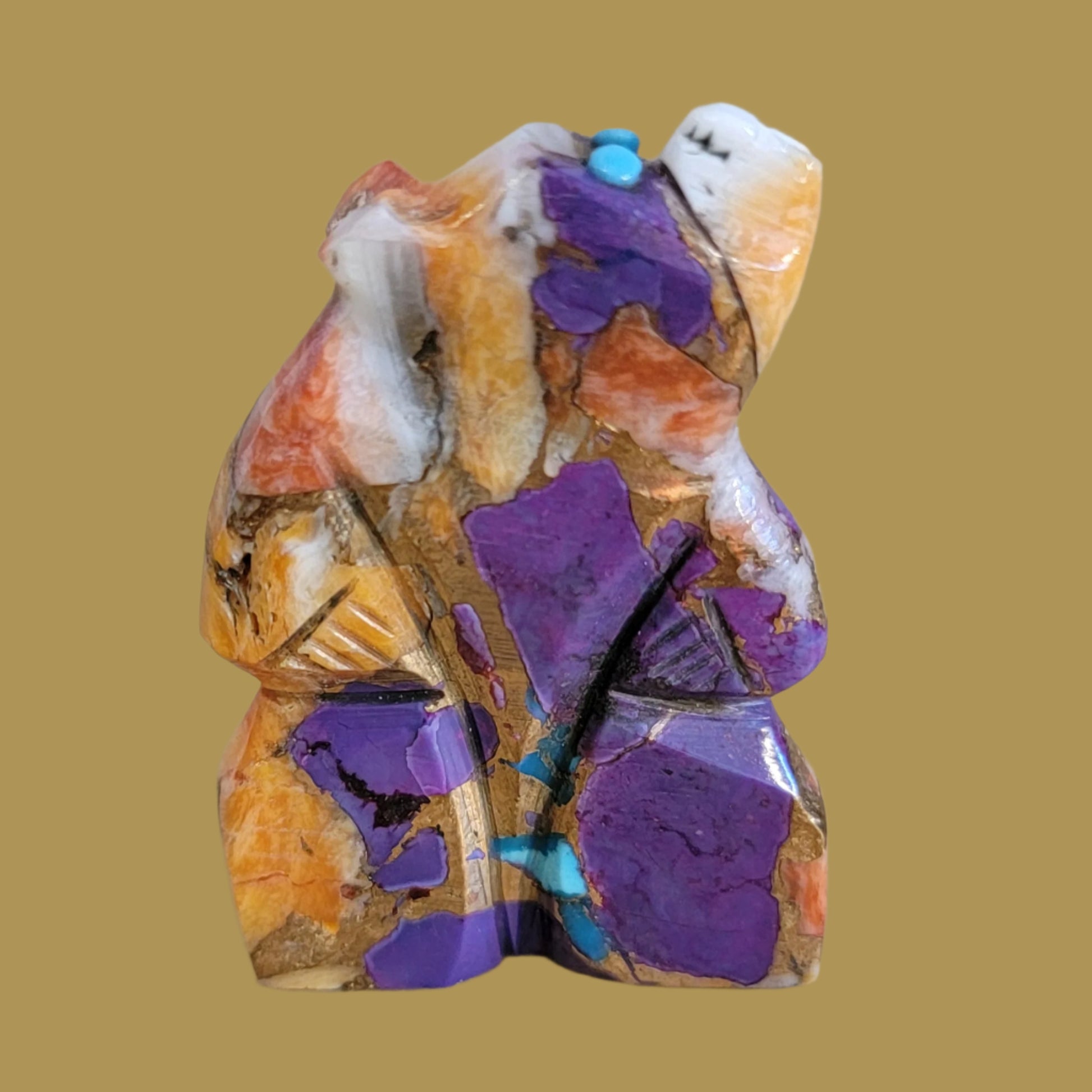 Colorful Composite Standing Bear Zuni Fetish