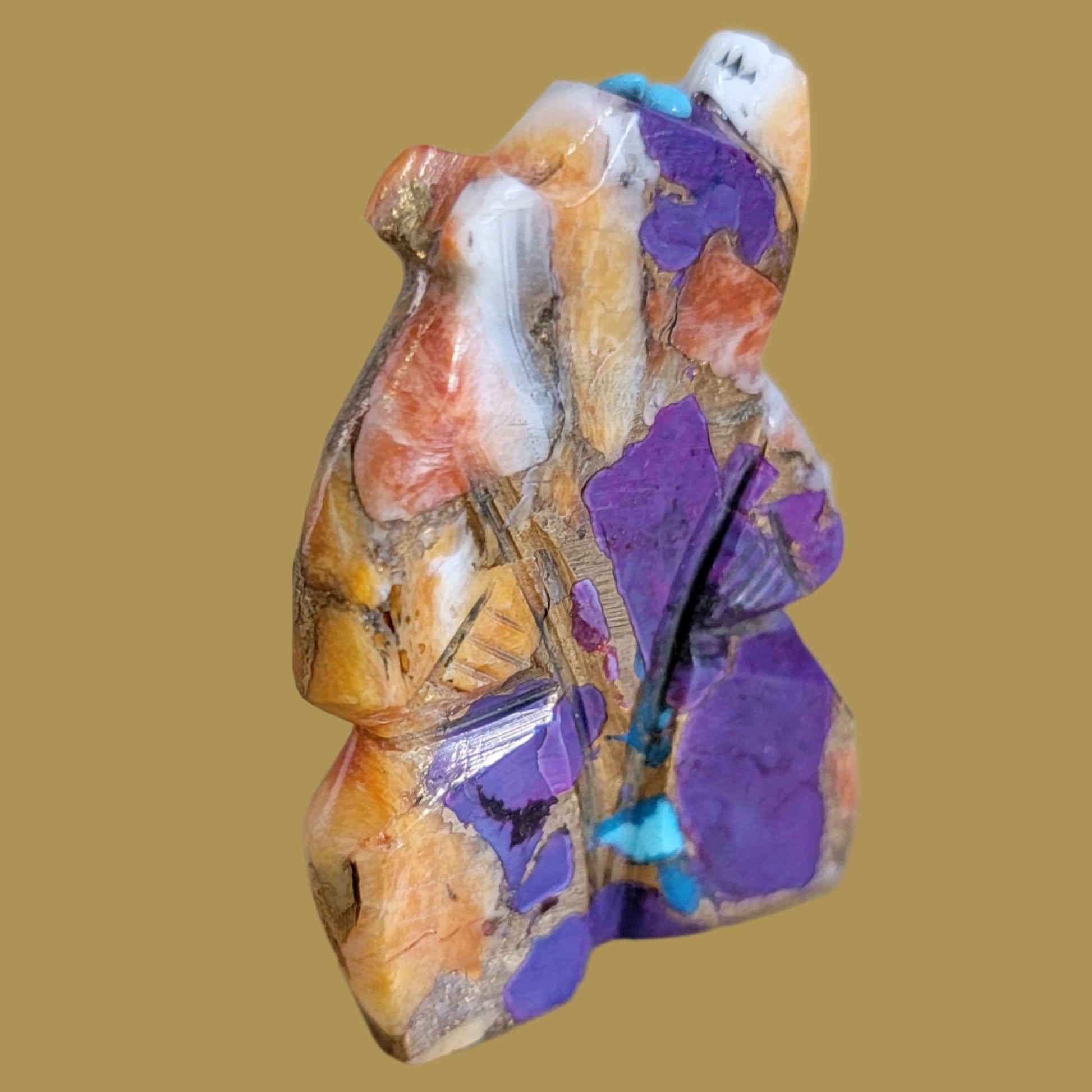 Colorful Composite Standing Bear Zuni Fetish
