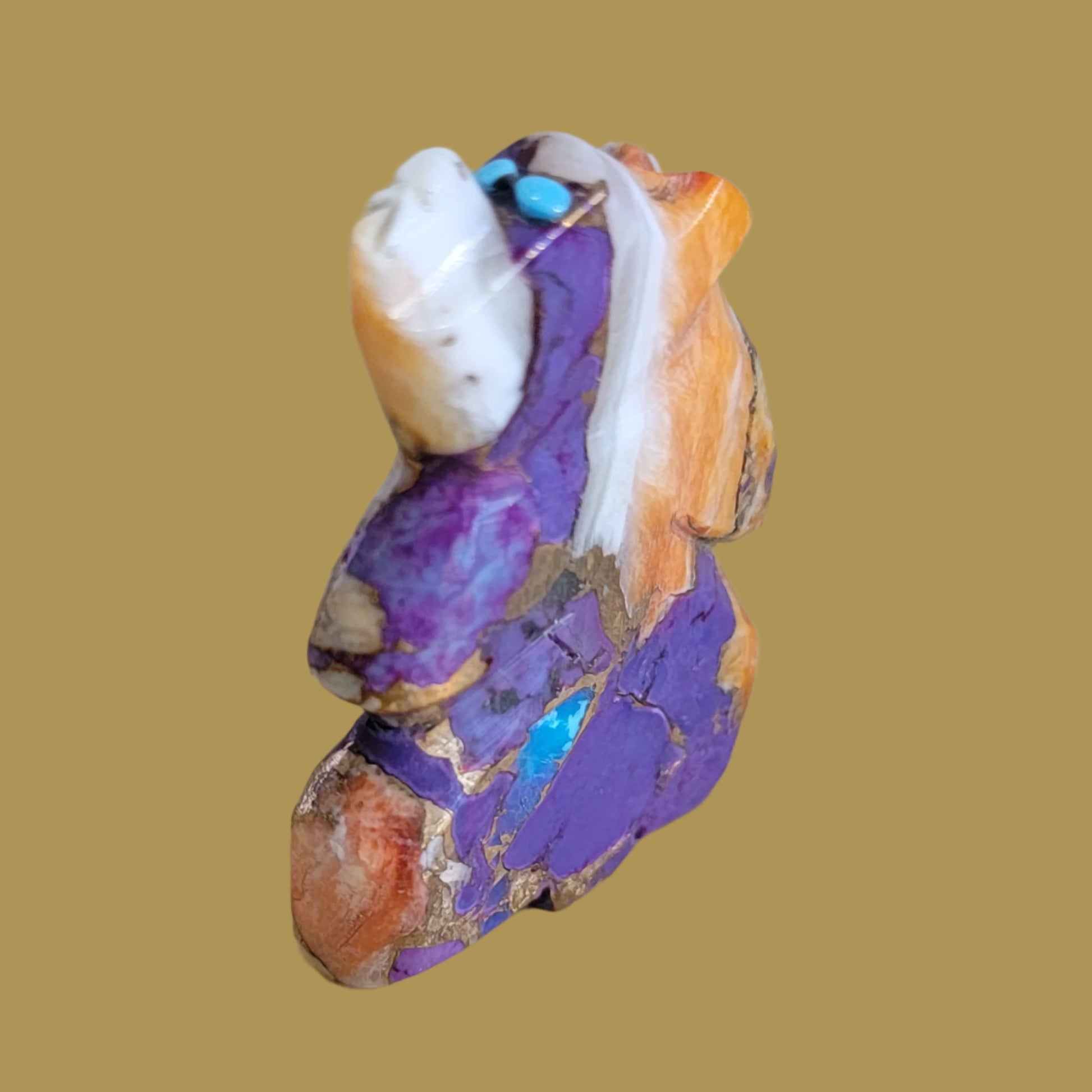Colorful Composite Standing Bear Zuni Fetish