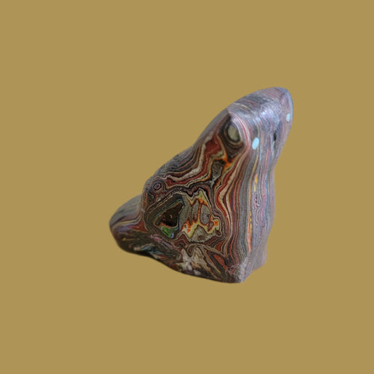 Fun Fordite Owl Pocket Fetish Zuni Fetish