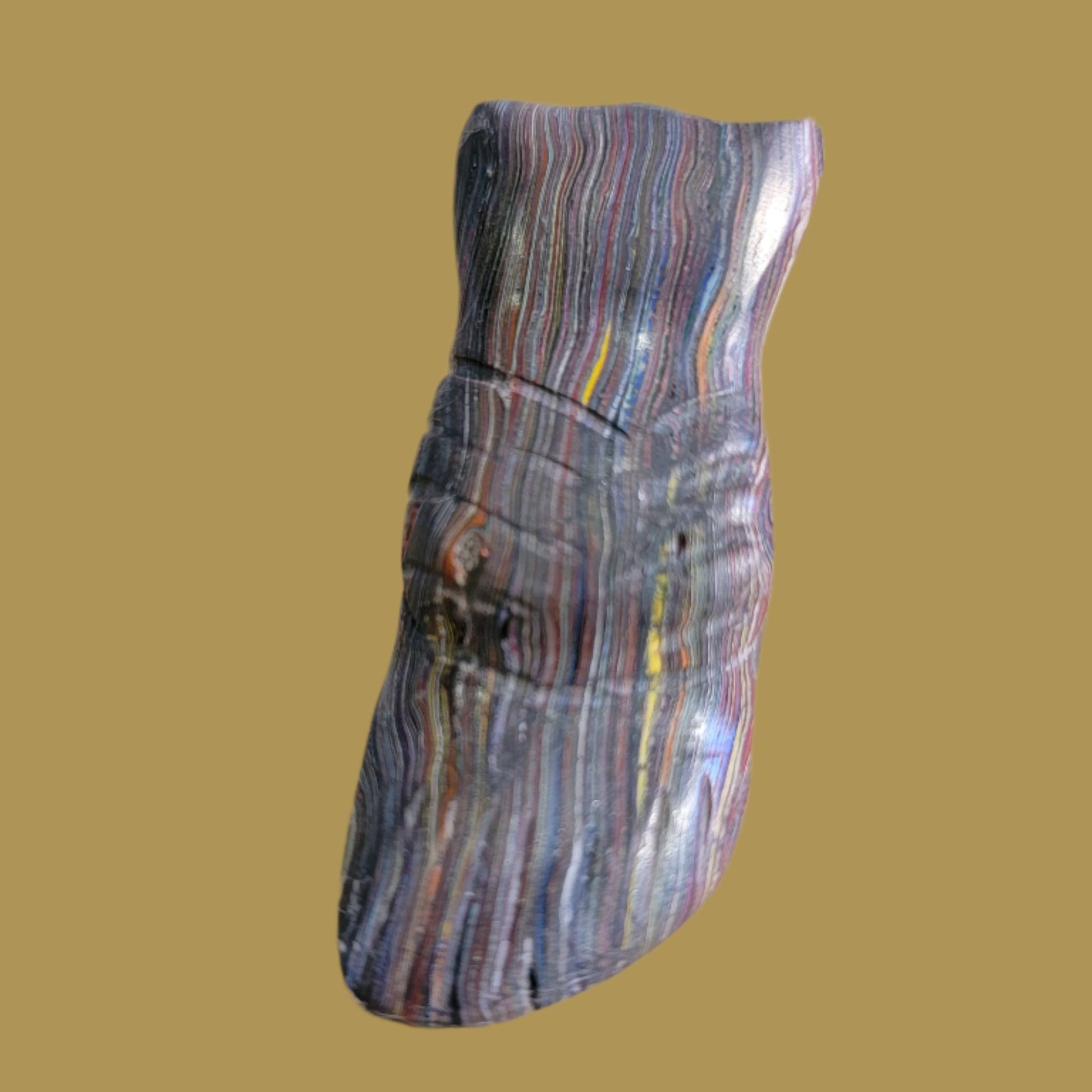 Fun Fordite Owl Pocket Fetish Zuni Fetish