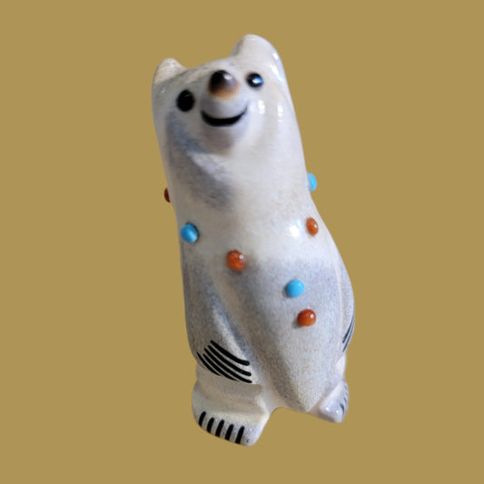 Cheerful Antler Bear Zuni Fetish