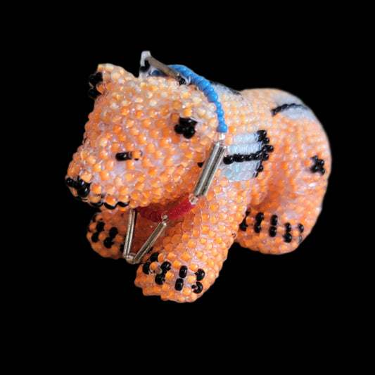 Neon Beaded Bear Cub Cutie Indian Beadwork