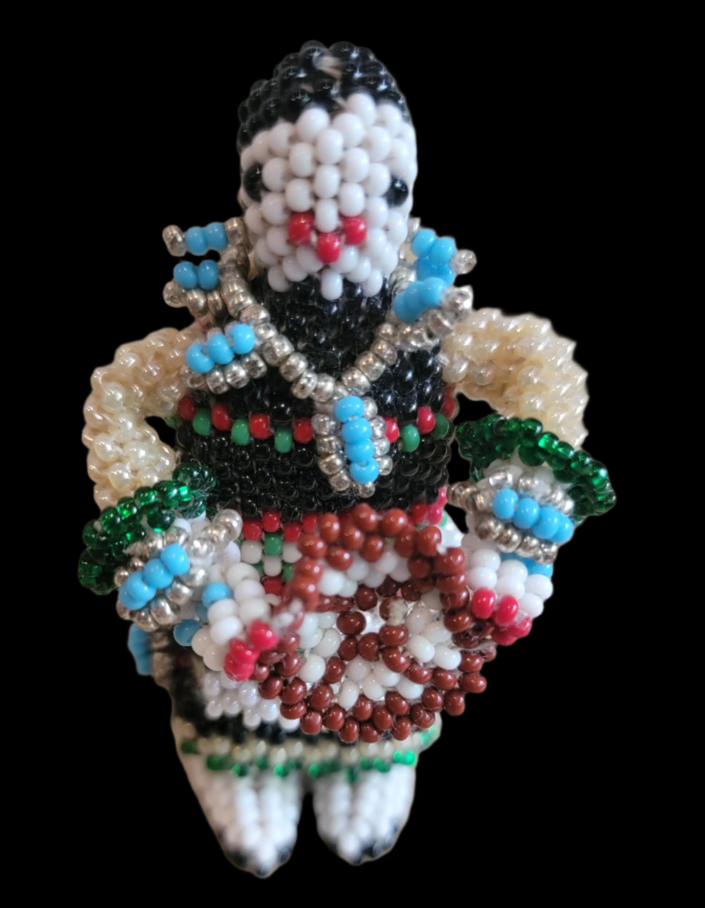 Fully Beaded Zuni Maiden w/ Basket Indian Beadwork