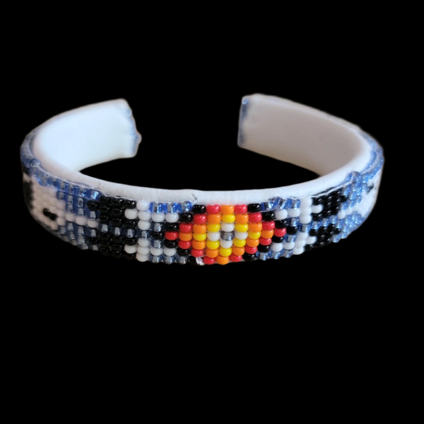 Beaded Bracelet w/ Fire Colors Indian Beadwork