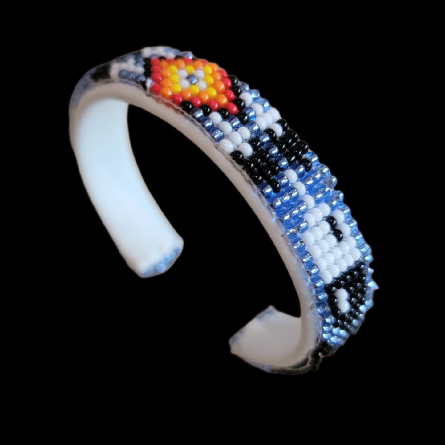 Beaded Bracelet w/ Fire Colors Indian Beadwork