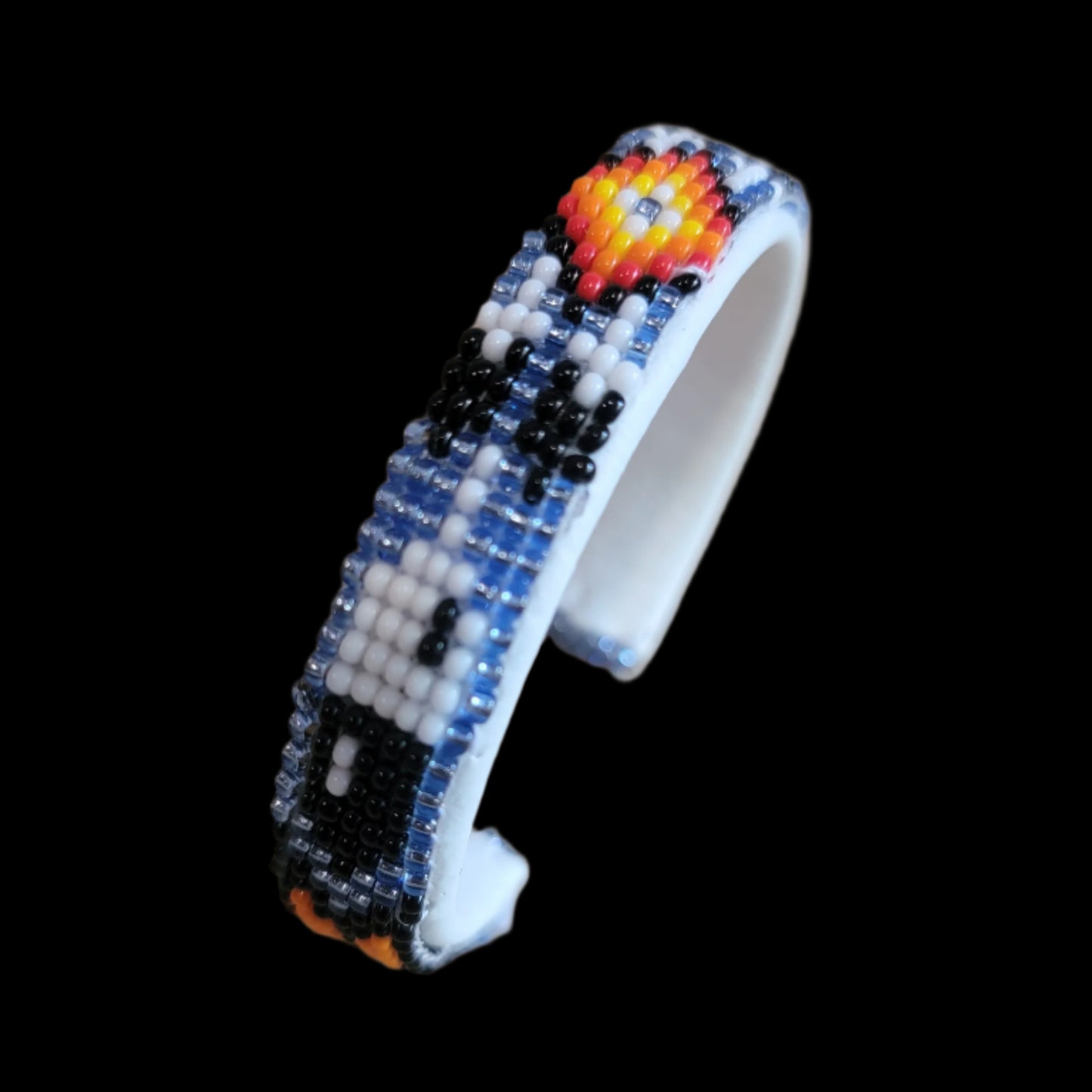 Beaded Bracelet w/ Fire Colors Indian Beadwork