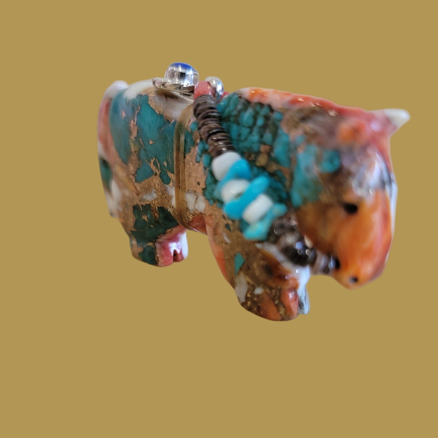 Colorful Composite Horse w/Fancy Bridle and Jewelry Zuni Fetish