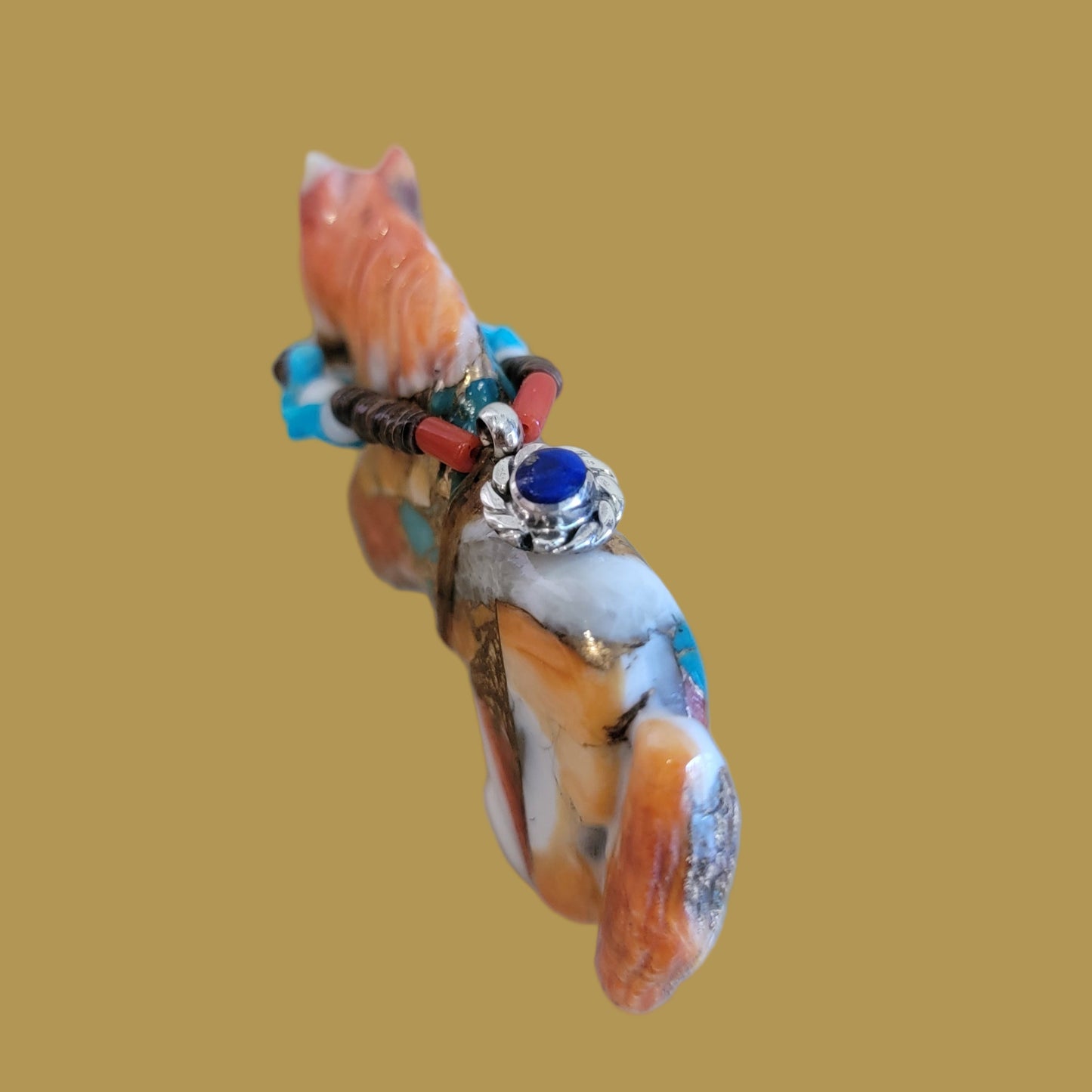 Colorful Composite Horse w/Fancy Bridle and Jewelry Zuni Fetish
