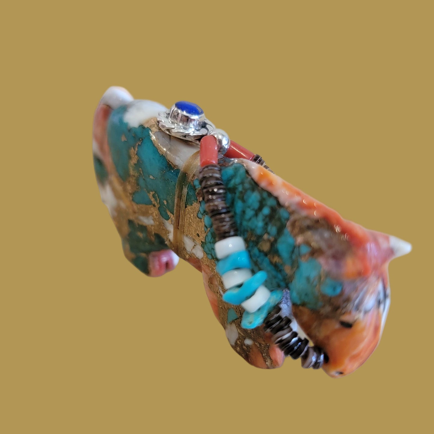 Colorful Composite Horse w/Fancy Bridle and Jewelry Zuni Fetish