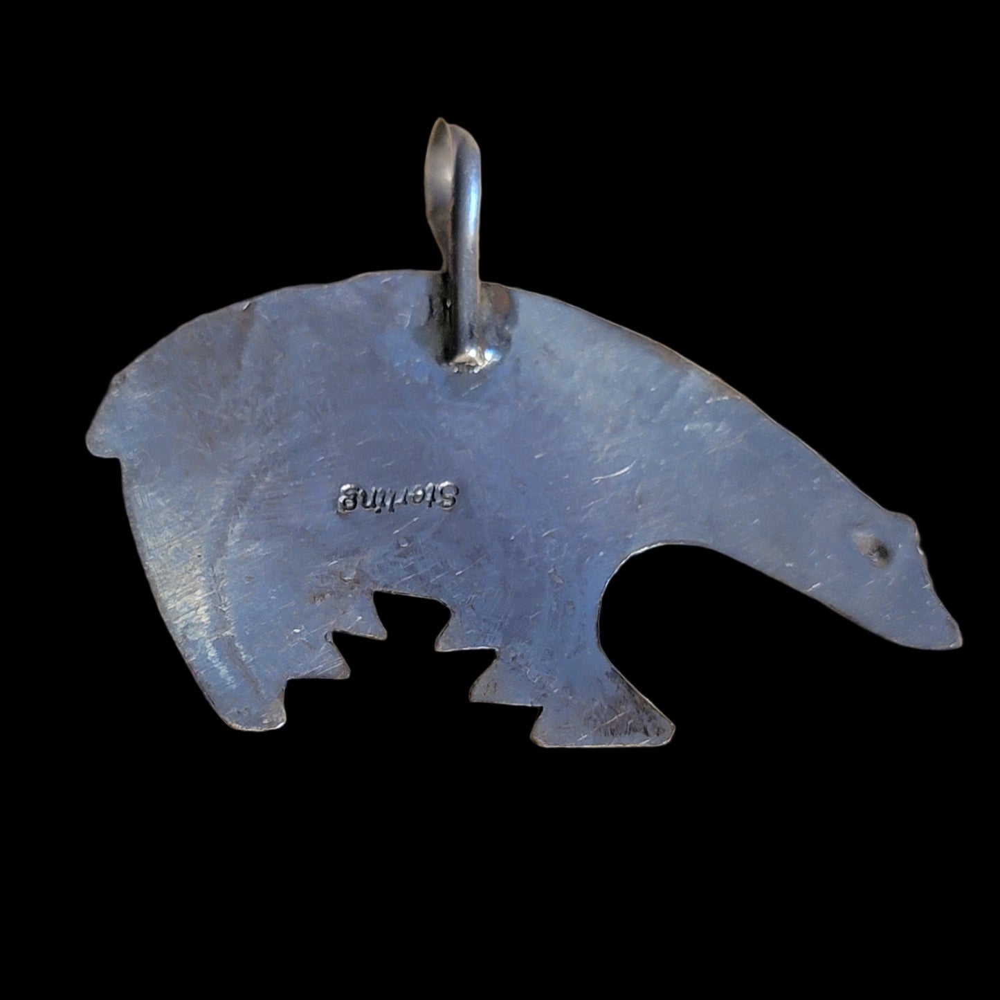 Navajo Sterling Fetish Bear Pendant Indian Jewelry