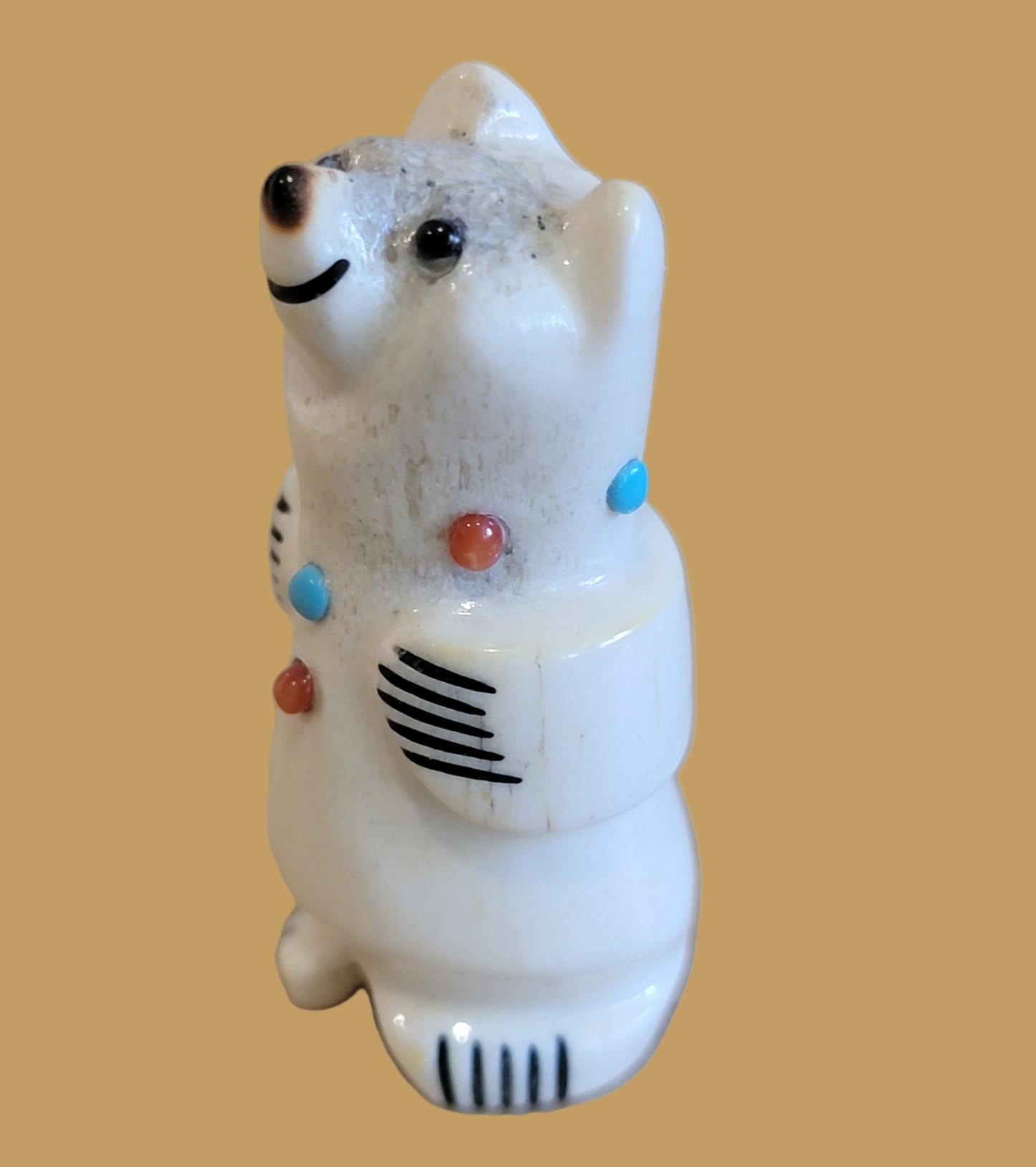 Gleeful Antler Standing Bear Zuni Fetish