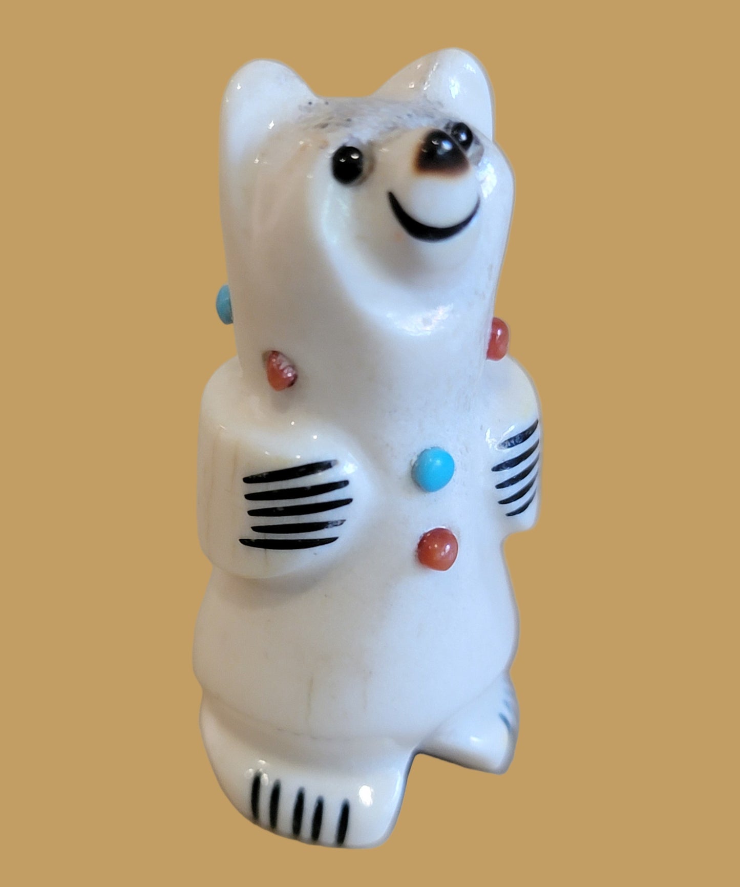 Gleeful Antler Standing Bear Zuni Fetish