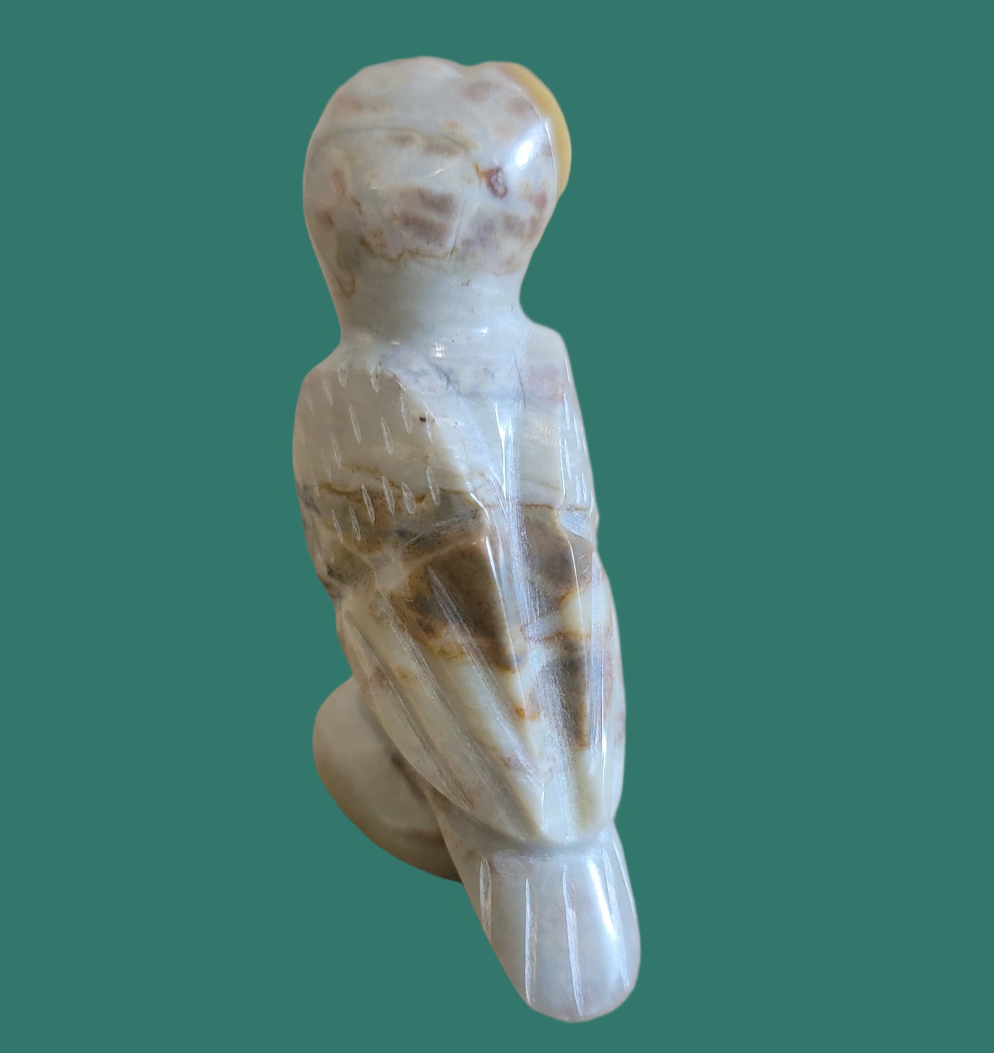 Gold Lip Heart Shaped Face/ Picasso Marble Zuni Fetish Owl
