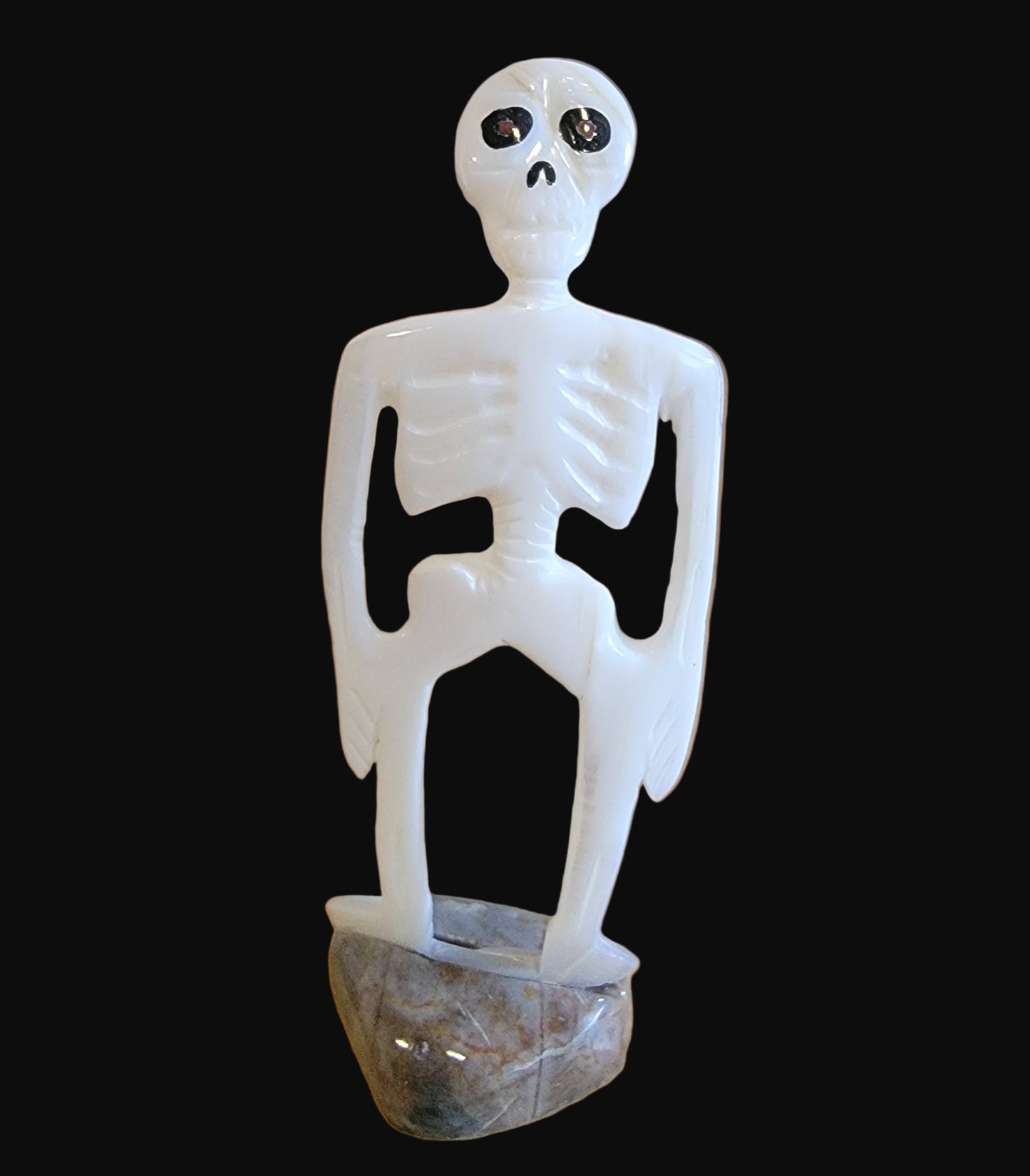 Shake, Rattle and Roll Mother of Pearl Skeleton Zuni Fetish