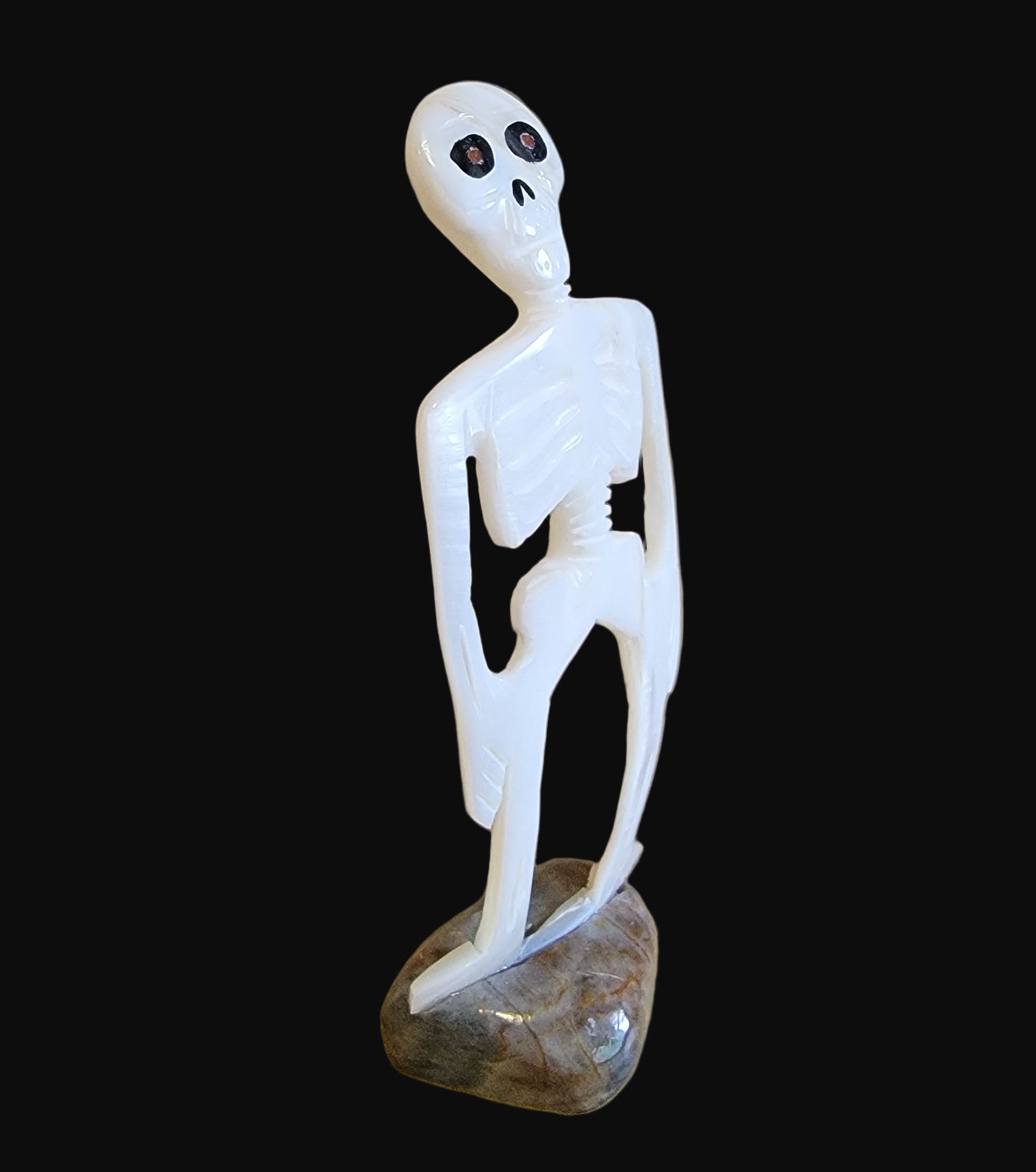 Shake, Rattle and Roll Mother of Pearl Skeleton Zuni Fetish