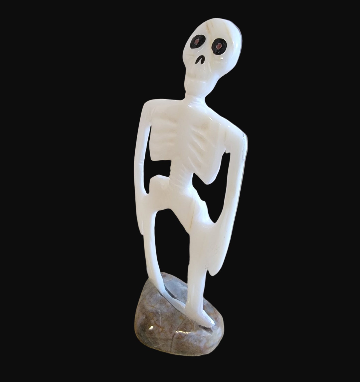 Shake, Rattle and Roll Mother of Pearl Skeleton Zuni Fetish