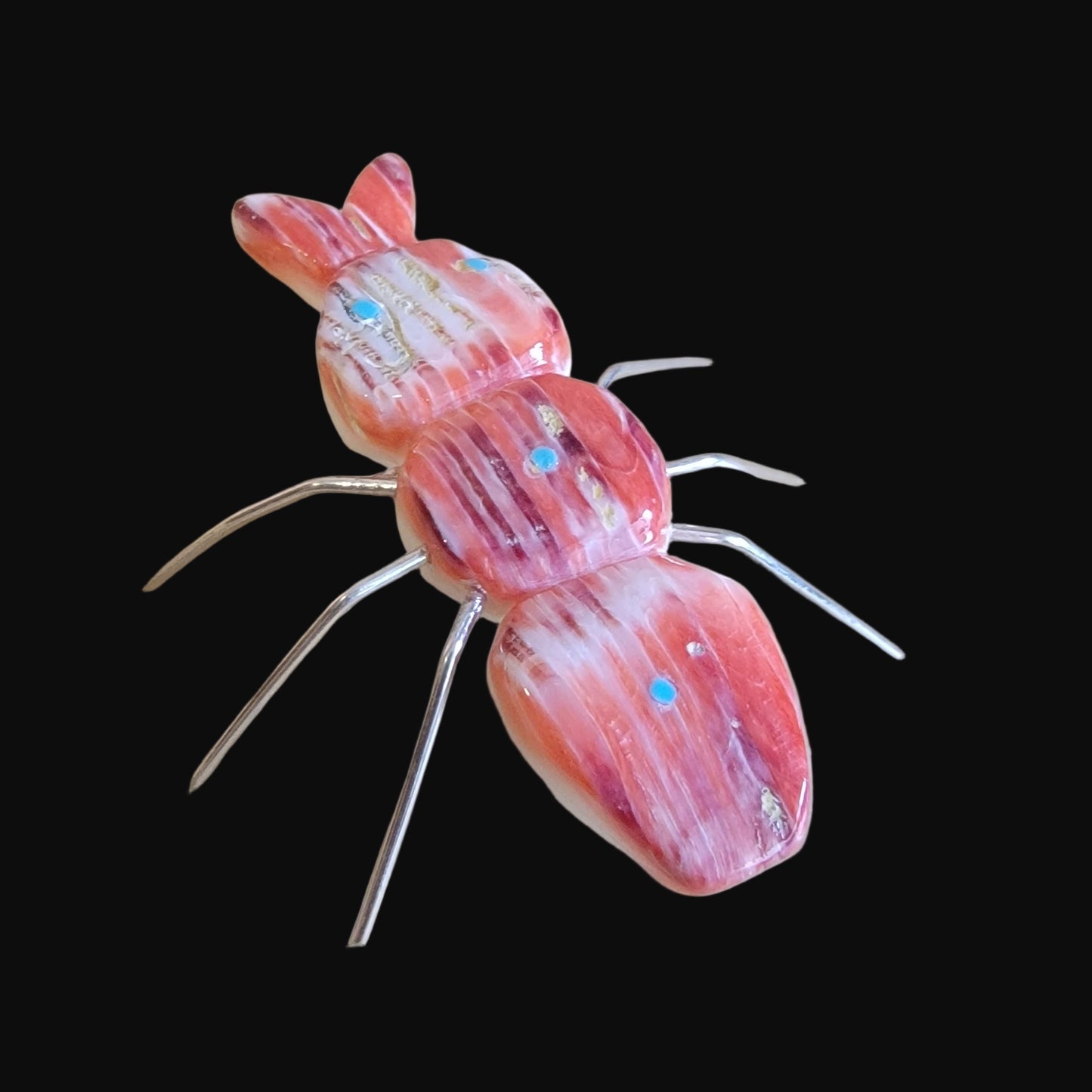 Spiny Oyster Creepy Bug w/ Silver Legs Zuni Fetish