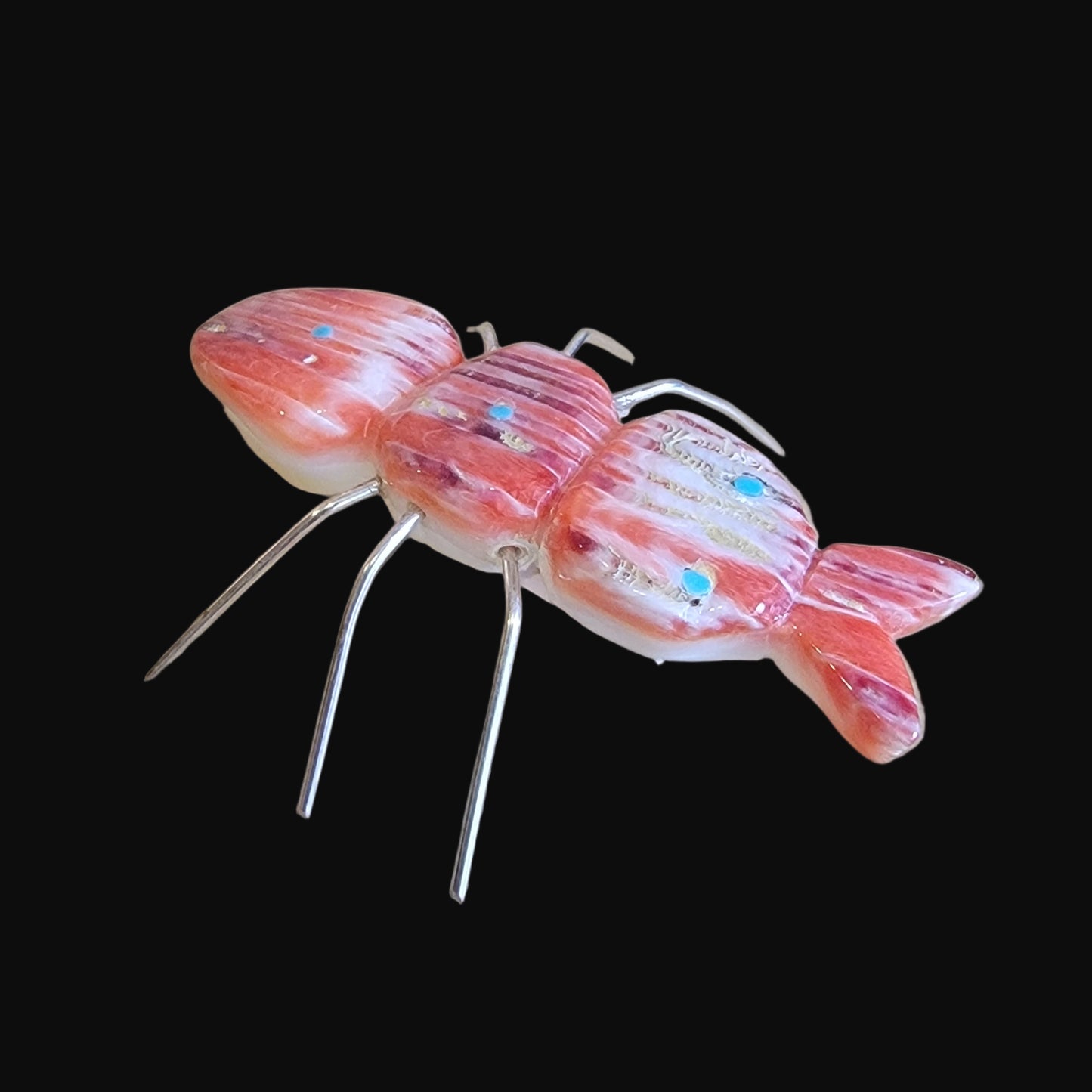 Spiny Oyster Creepy Bug w/ Silver Legs Zuni Fetish