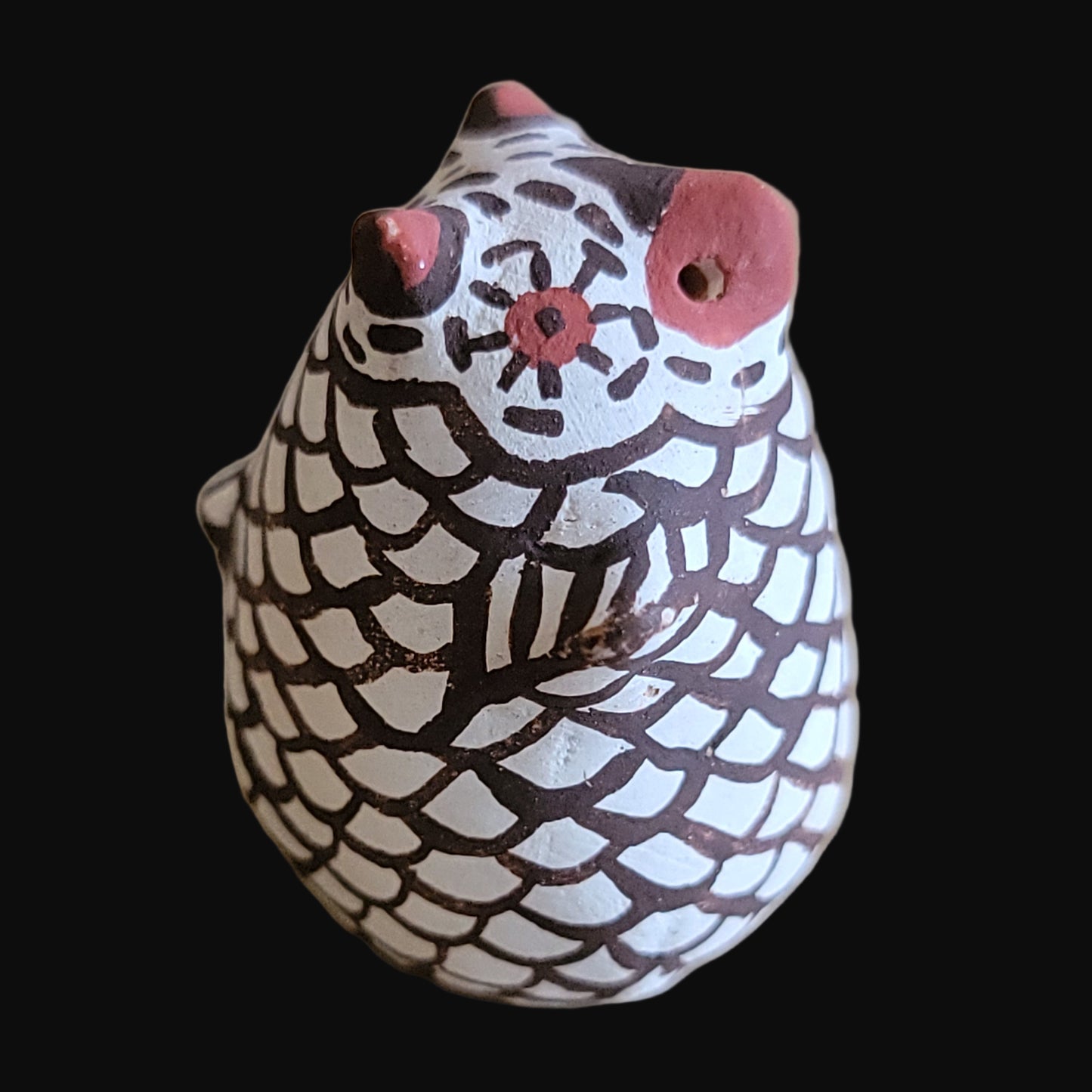 Miniature Great Horned Owl Zuni Pueblo Indian Pottery