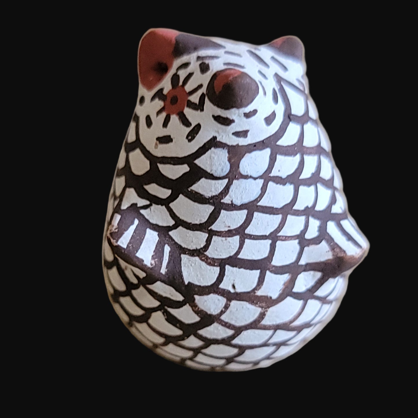 Miniature Great Horned Owl Zuni Pueblo Indian Pottery