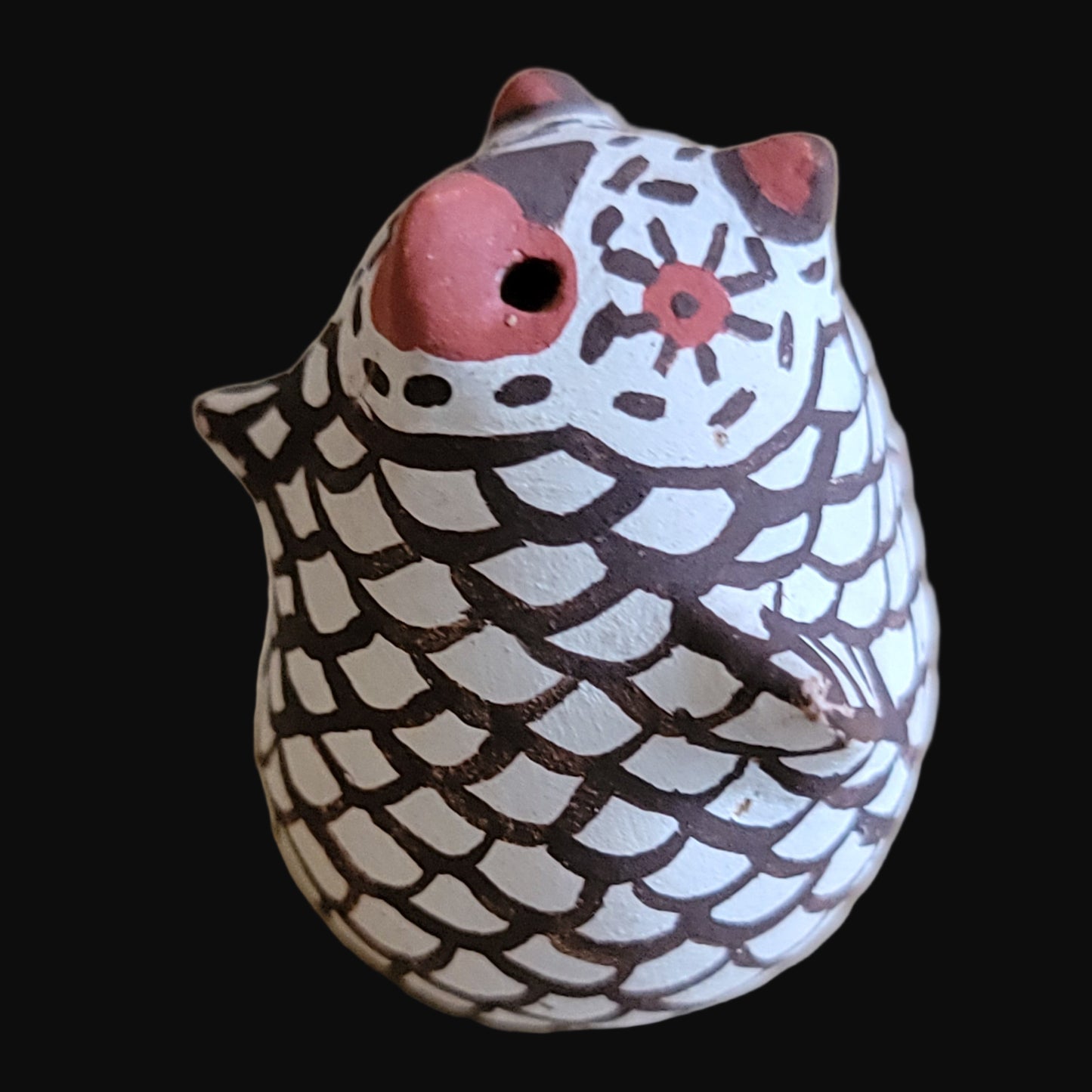 Miniature Great Horned Owl Zuni Pueblo Indian Pottery