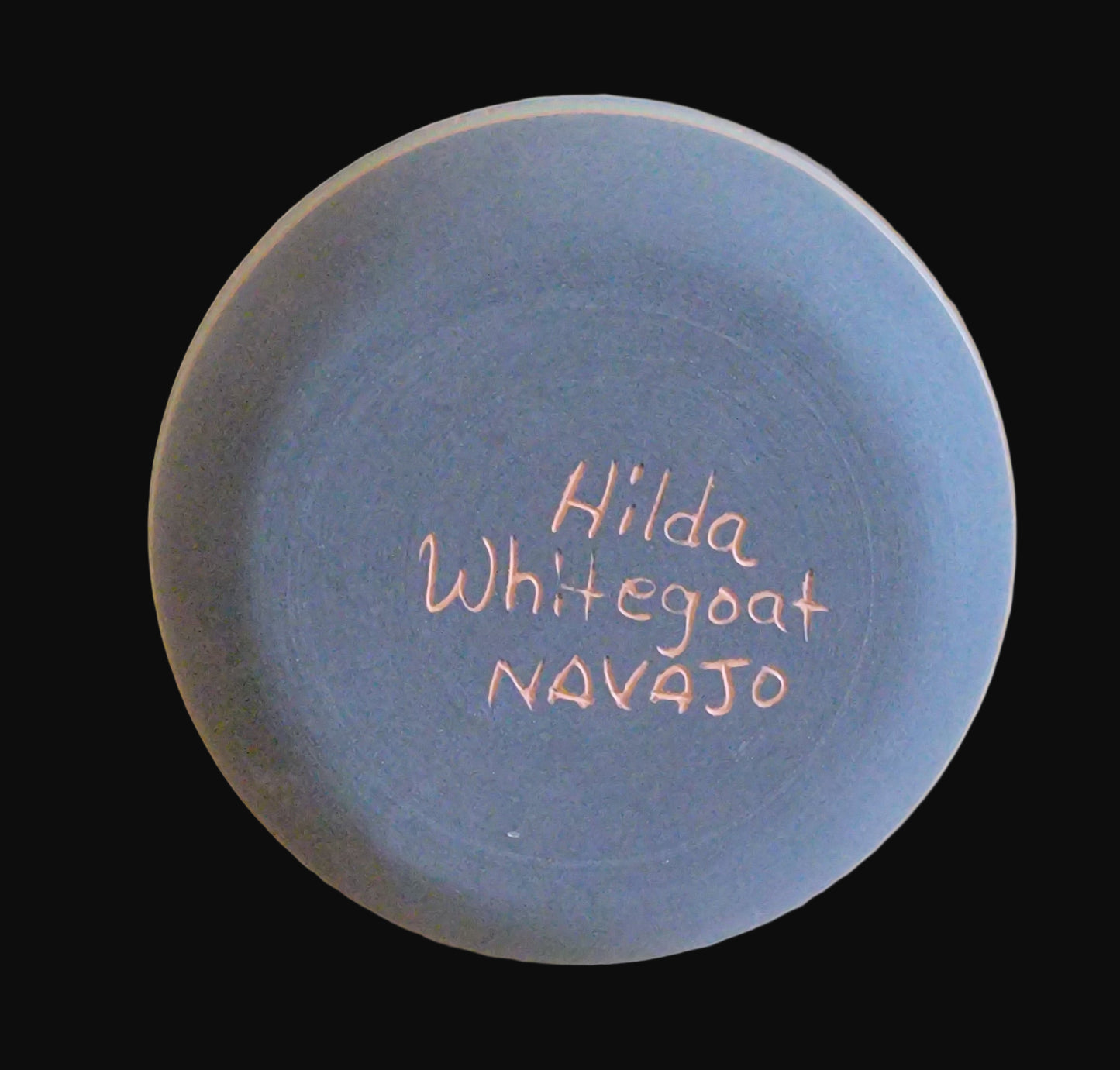 Navajo Carved Pottery Bowl w/Rain Pattern Rim Indian Pottery